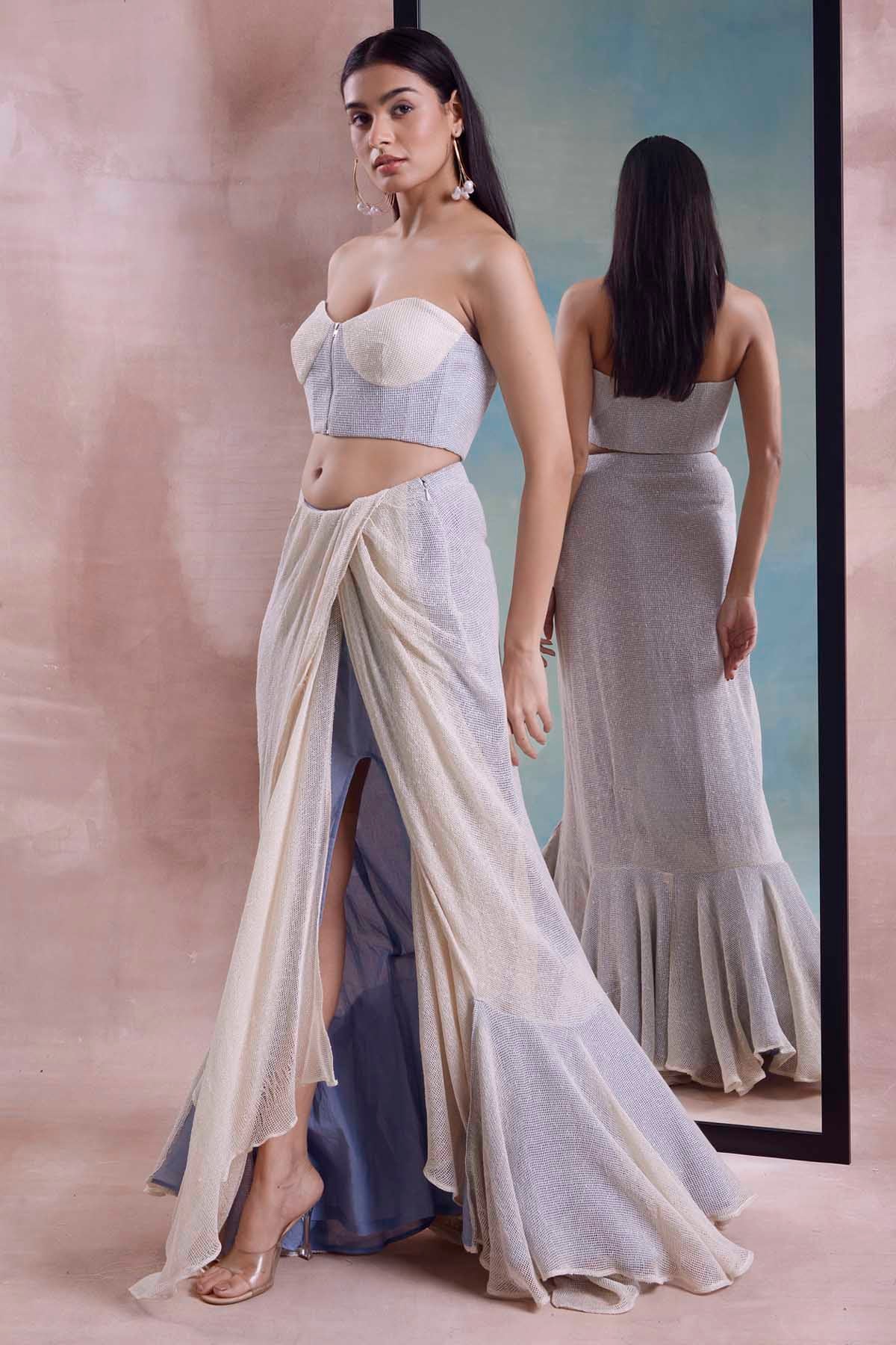 Draped Slit Skirt & Corset Top