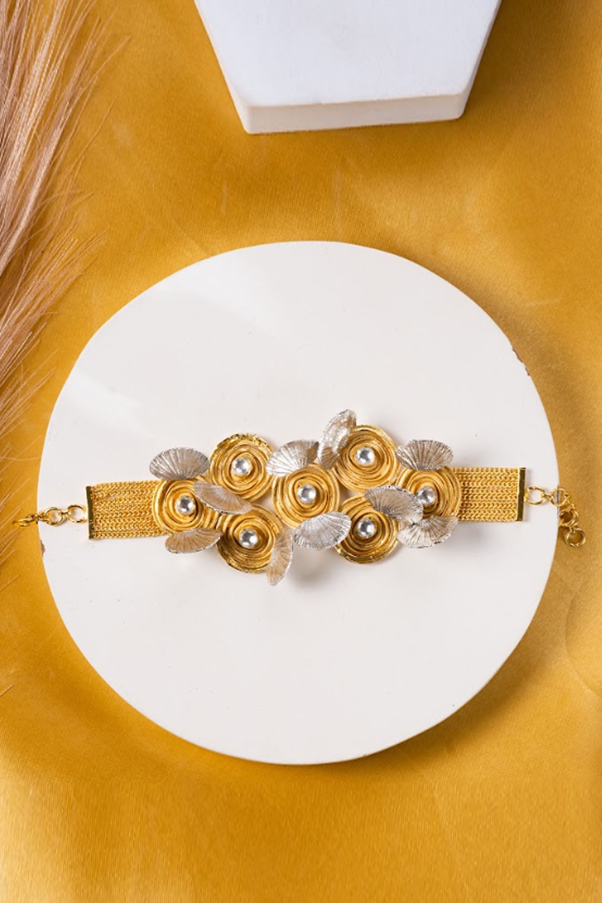 Dual Tone Contemporary Bracelet