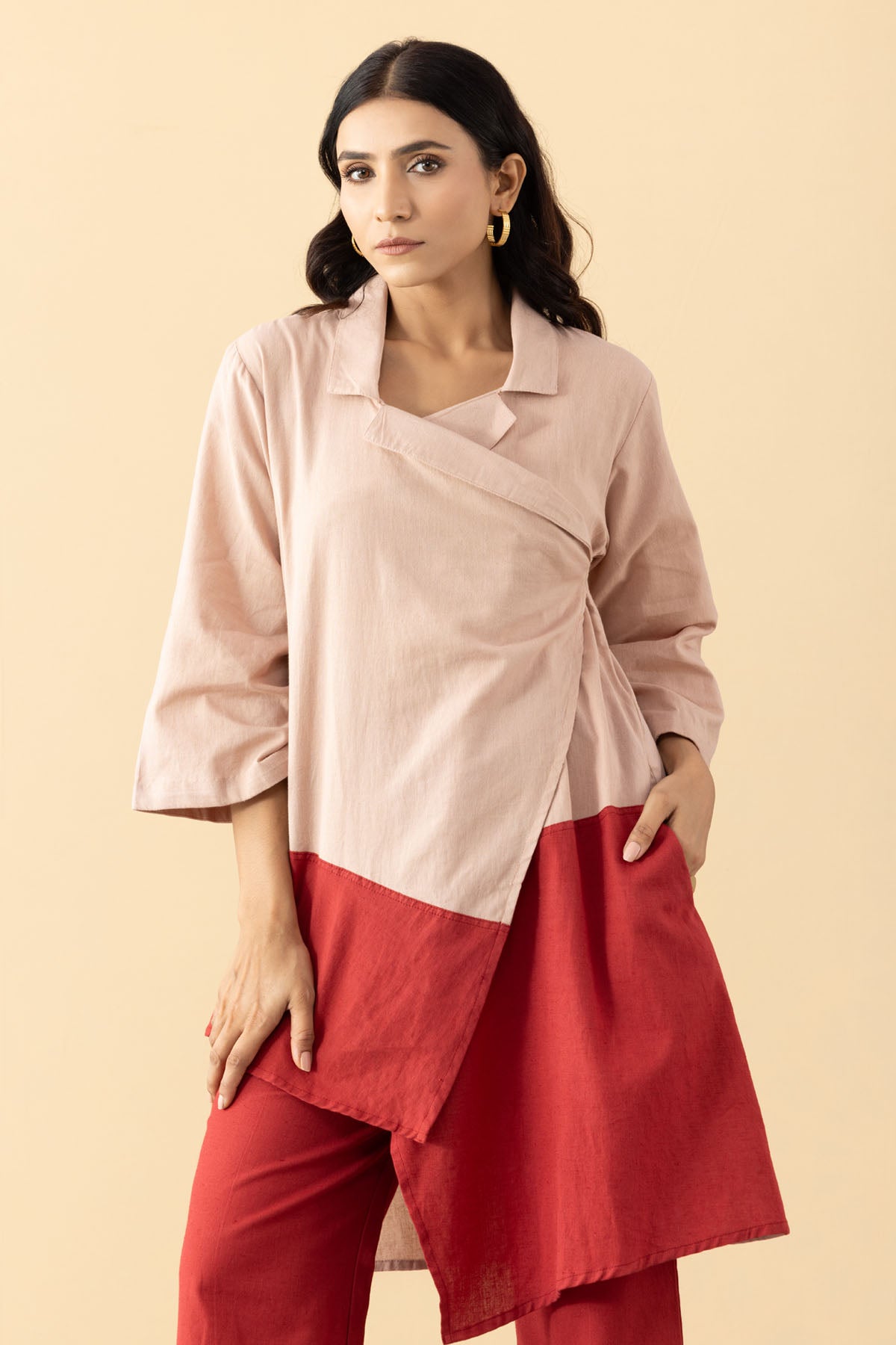 Dual Tone Tunic & Red Pants