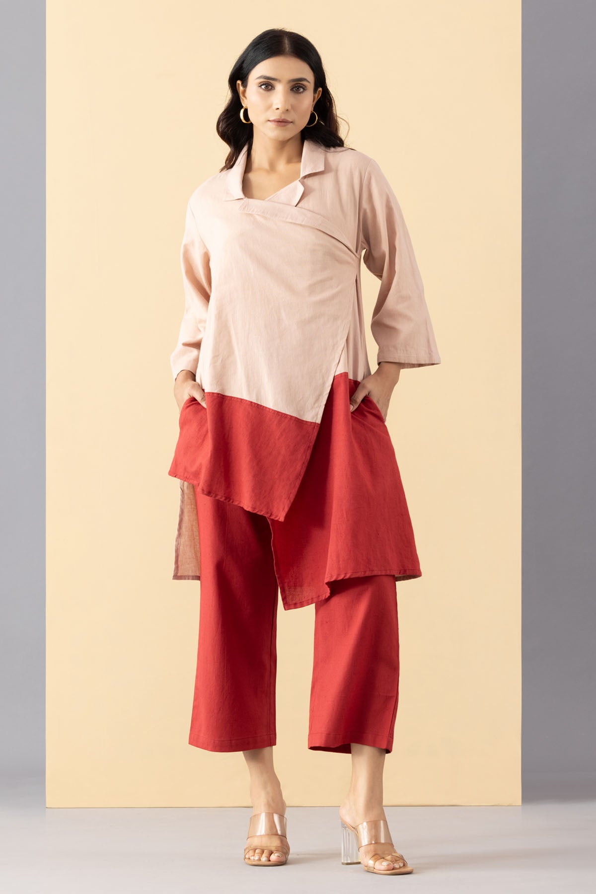 Dual Tone Tunic & Red Pants