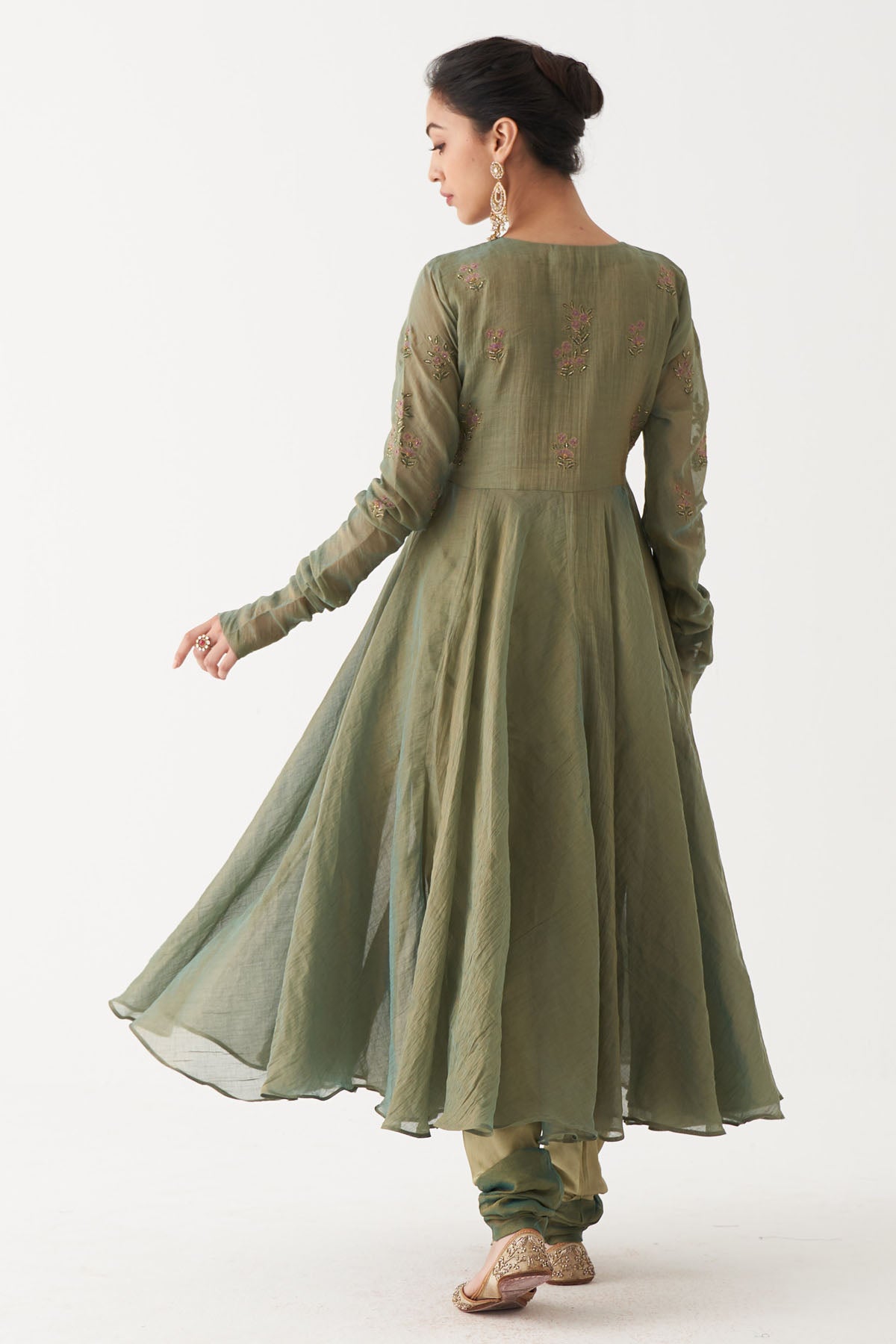 Dual Tone Zardozi Anarkali Set