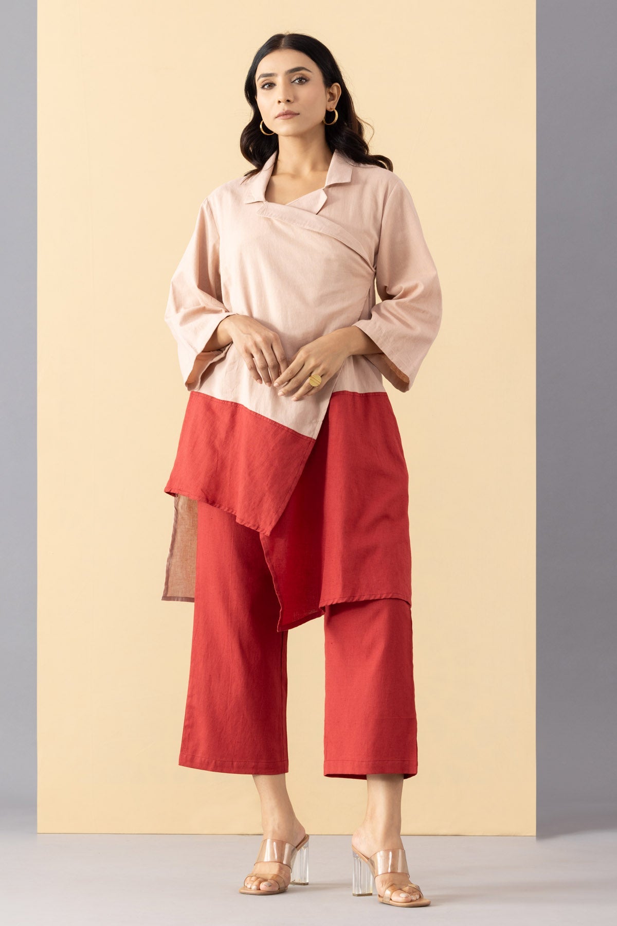 Buy Markkah Studio Dual Tone Tunic & Red Pants for Women Online at ScrollnShops