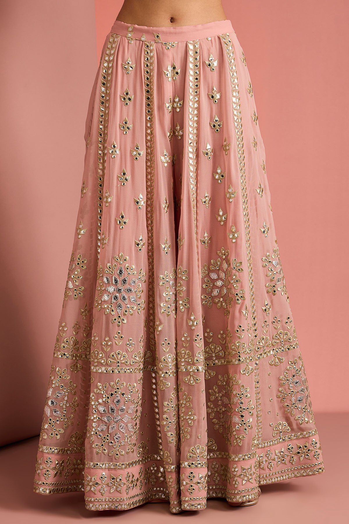 Dull Pink Gota Work Lehenga Set
