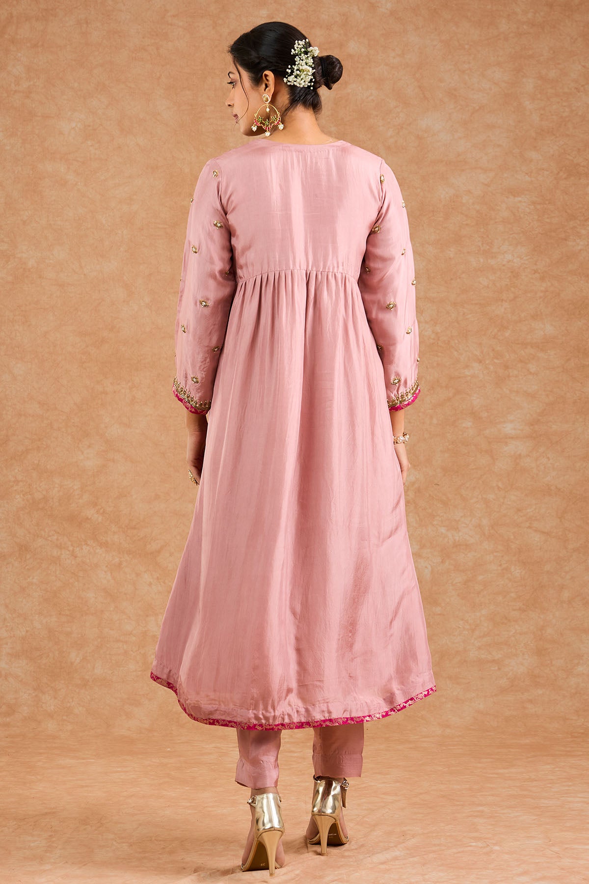 Dull Pink Opara Anarkali Set