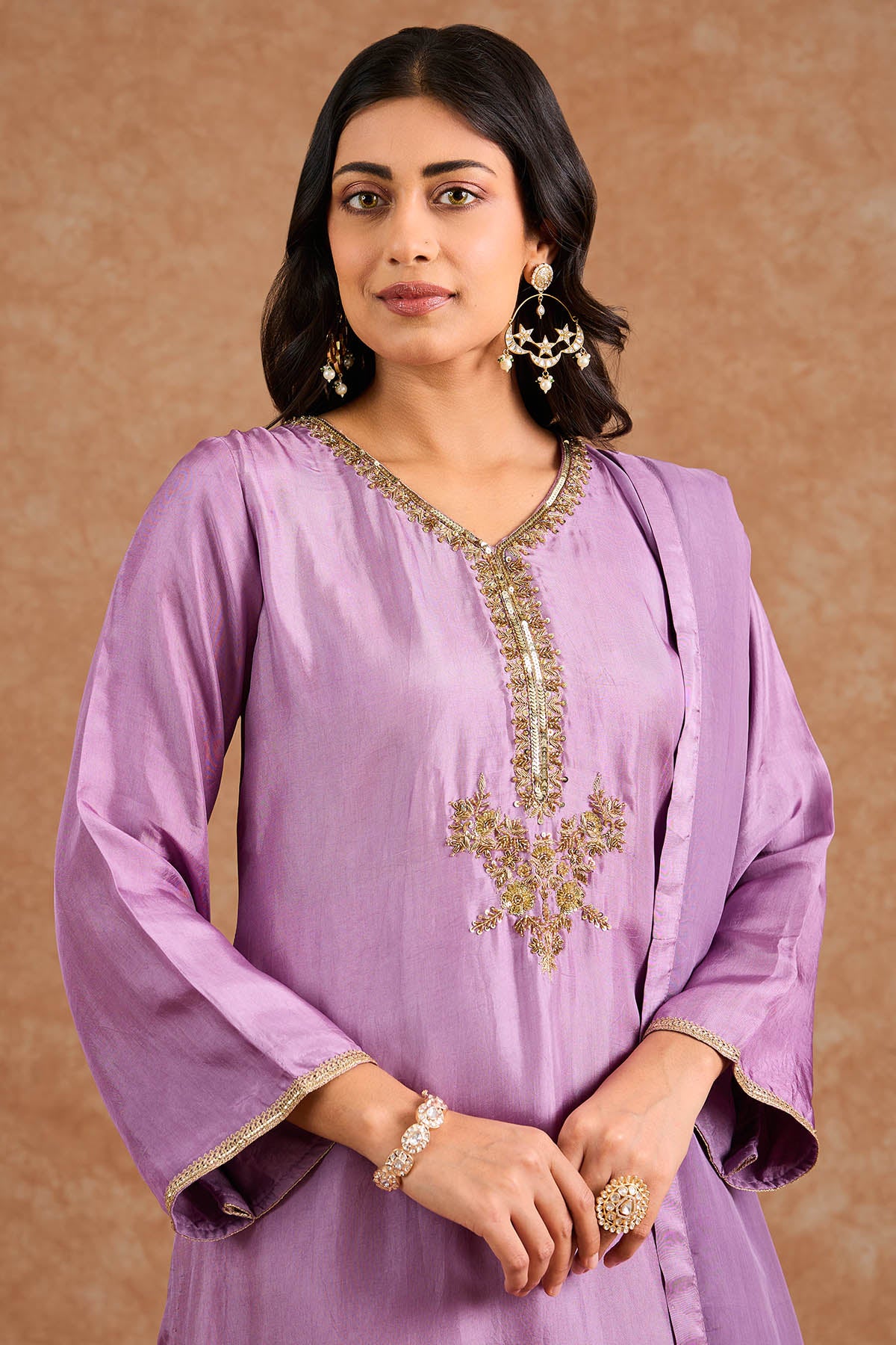 Dullpurple Opara Silk Kurta Set