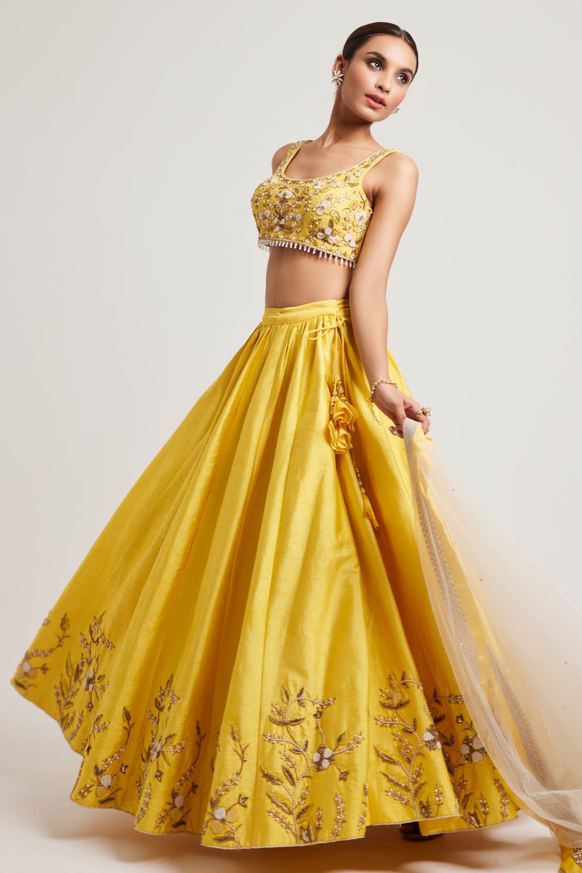 Dupion Embroidered Lehenga Set