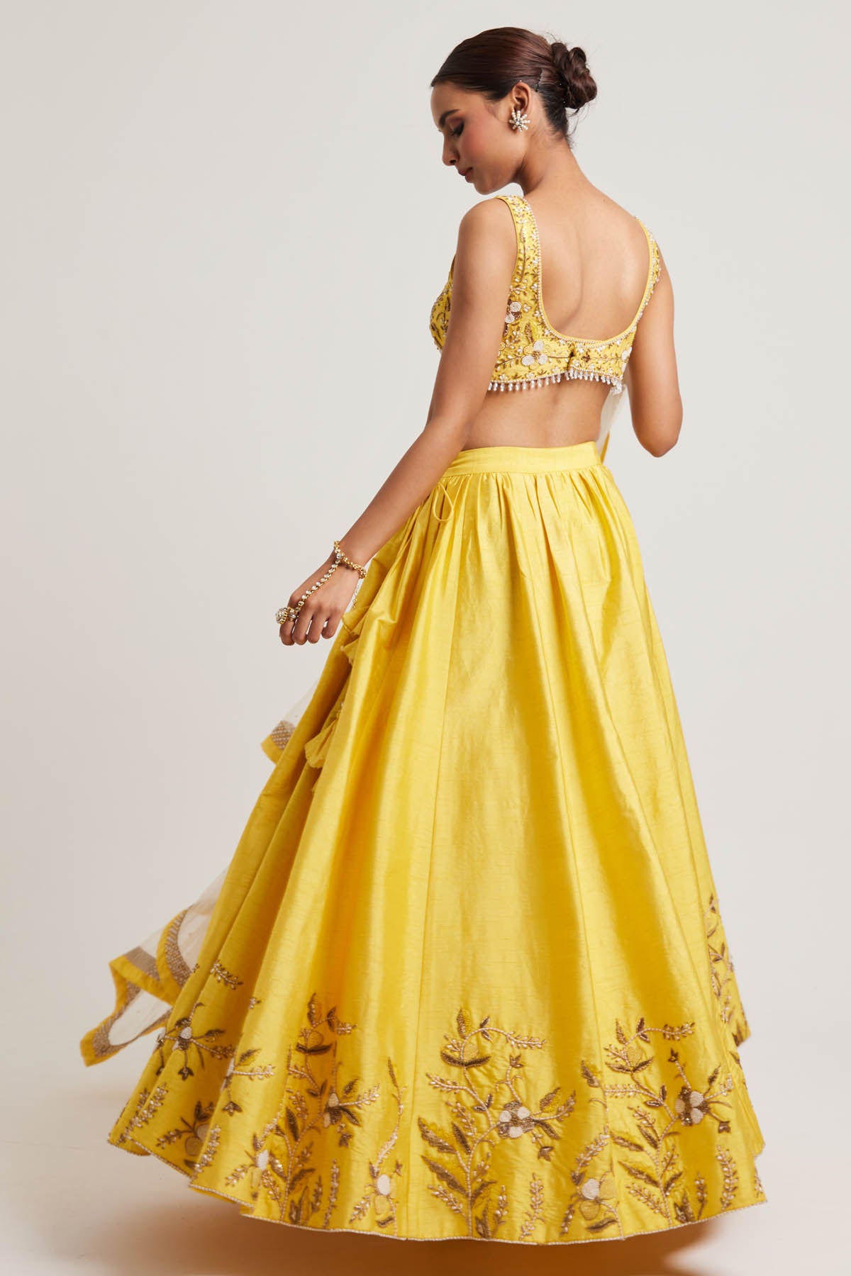 Dupion Embroidered Lehenga Set