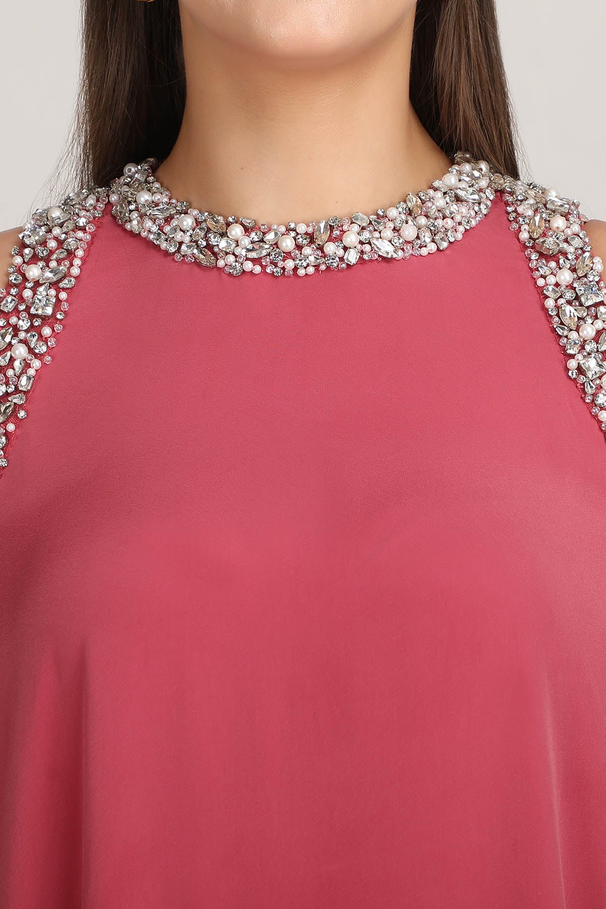 Dusky Rose Embroidered Kaftan