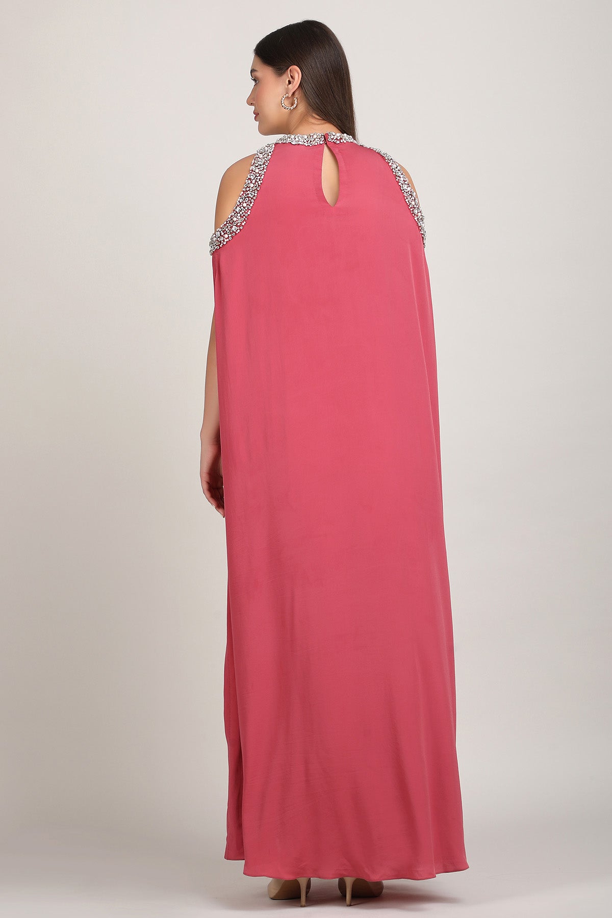 Dusky Rose Embroidered Kaftan