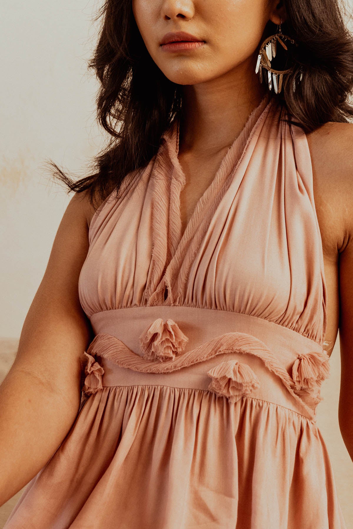 Dusty Pink Backless Long Dress