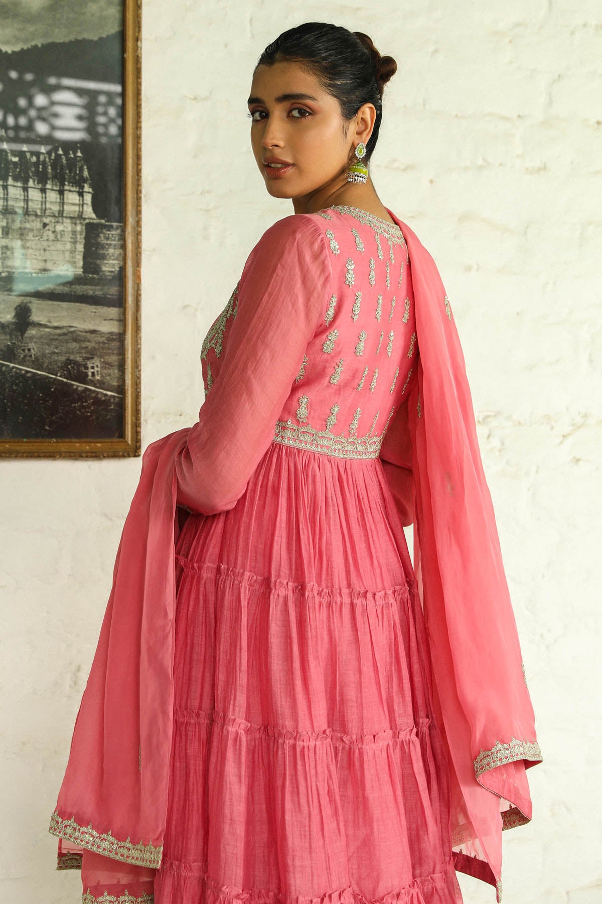 Dusty Pink Zari Work Kurta Set