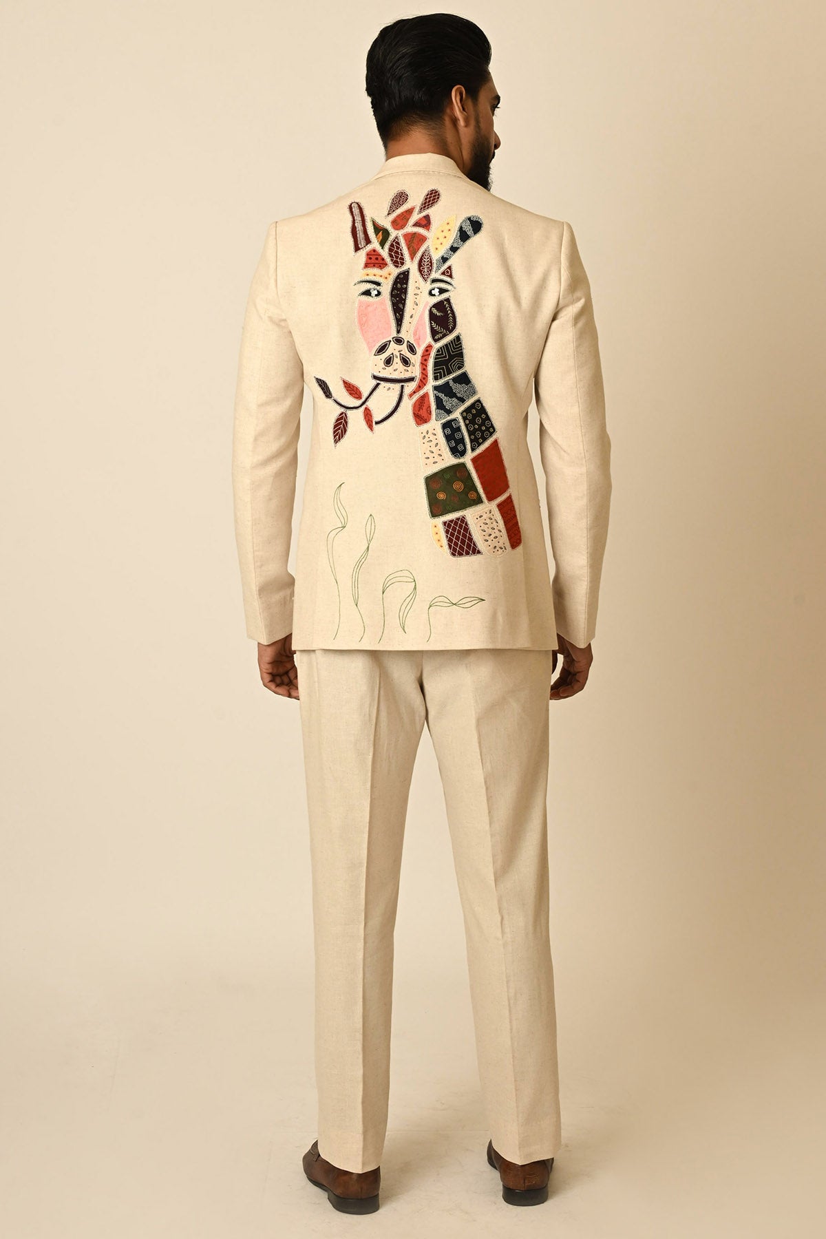 Dusty Beige Pure Linen Blazer