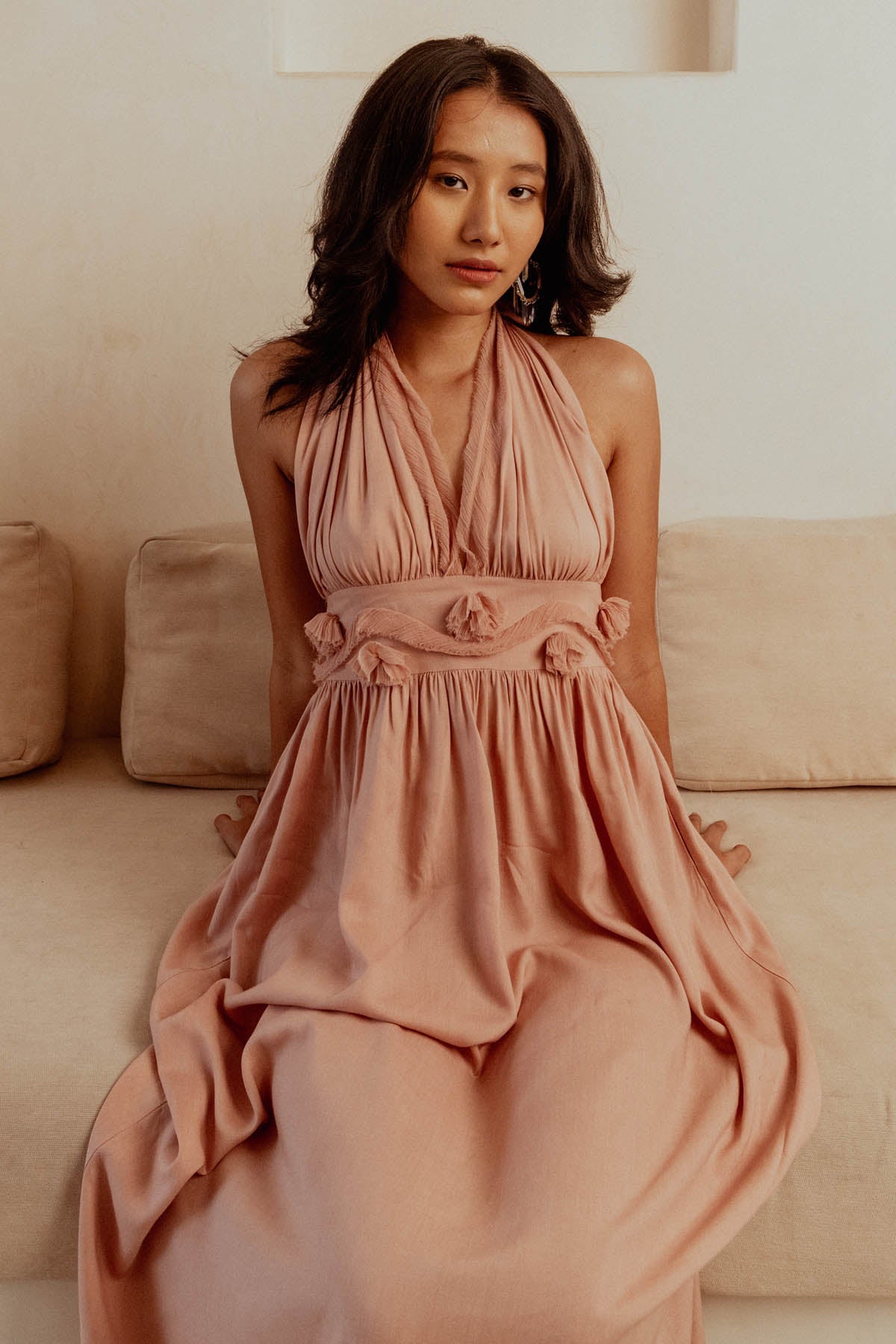 Buy Dusty Pink Backless Long Dress By Beachbum Online