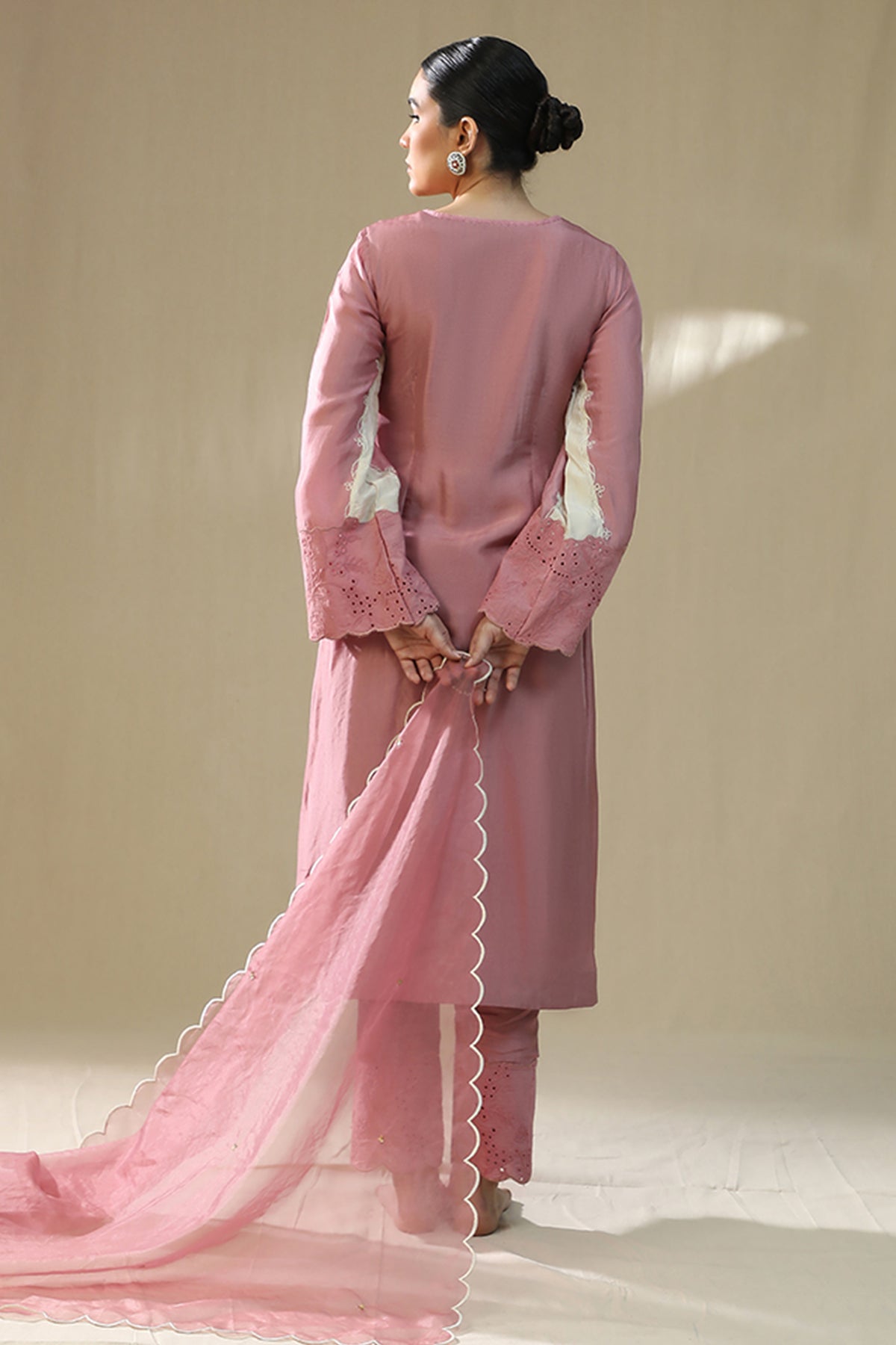 Dusty Pink Handpainted Kurta Set
