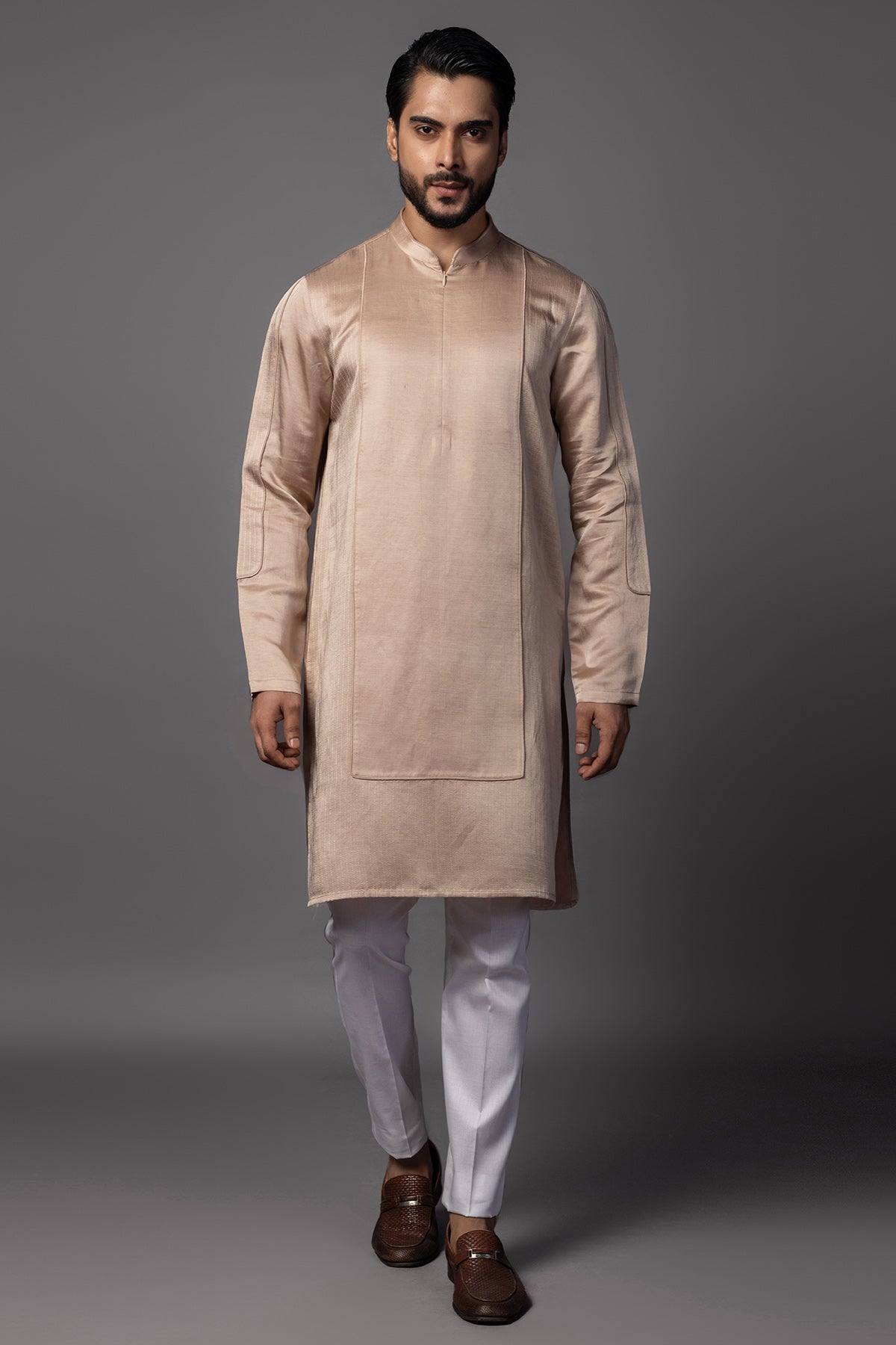 Buy Dusty Pink Pintuck Kurta & Pant for men by Paarsh Atelier online available at scrollnshops