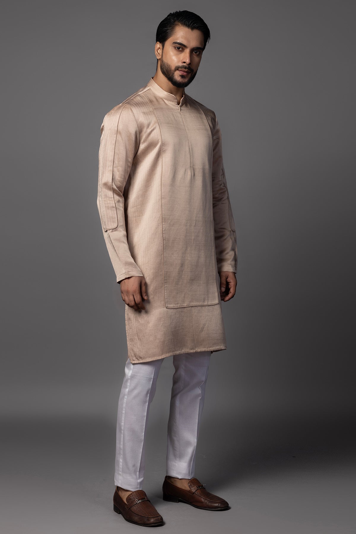 Dusty Pink Pintuck Kurta & Pant