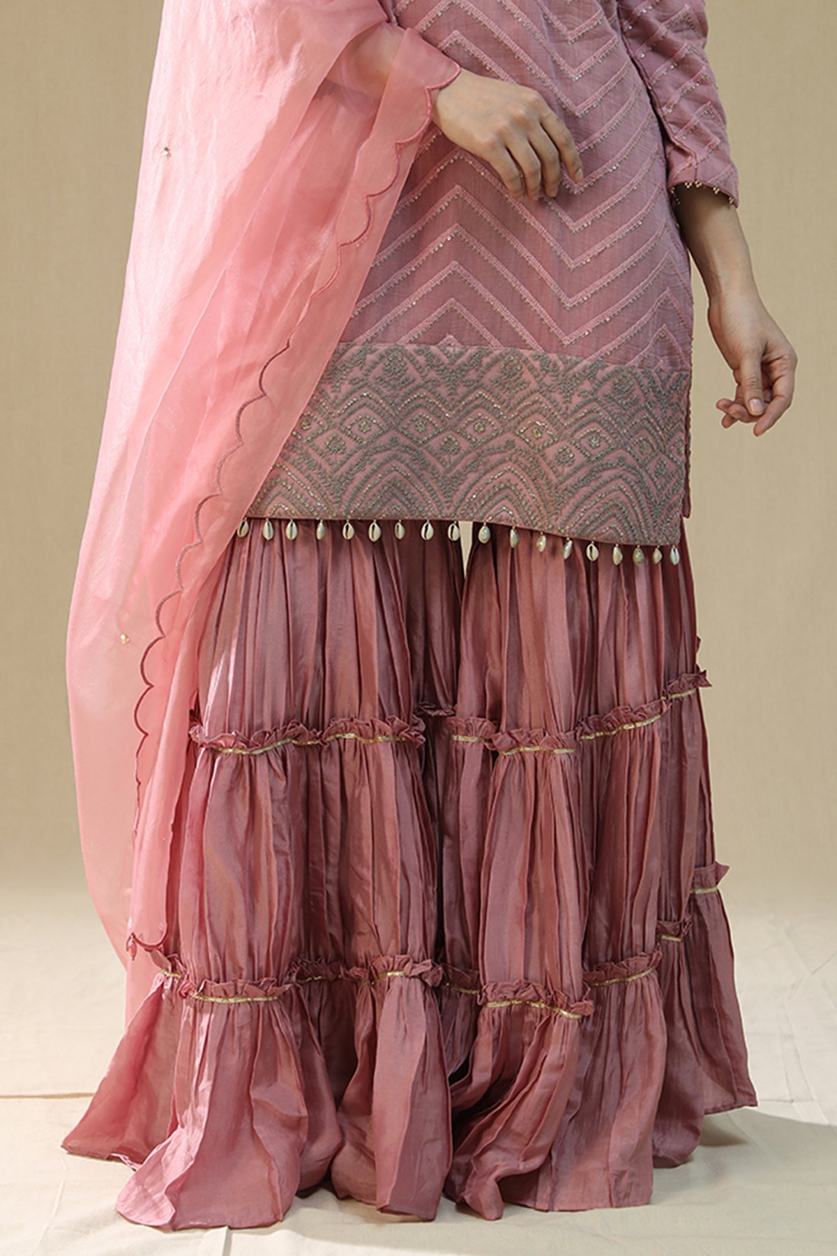 Dusty Pink Thread Garara Set