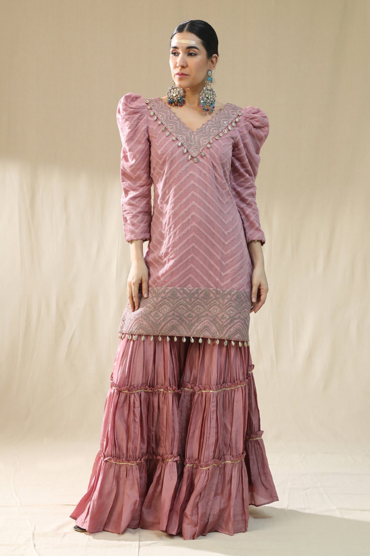 Dusty Pink Thread Garara Set