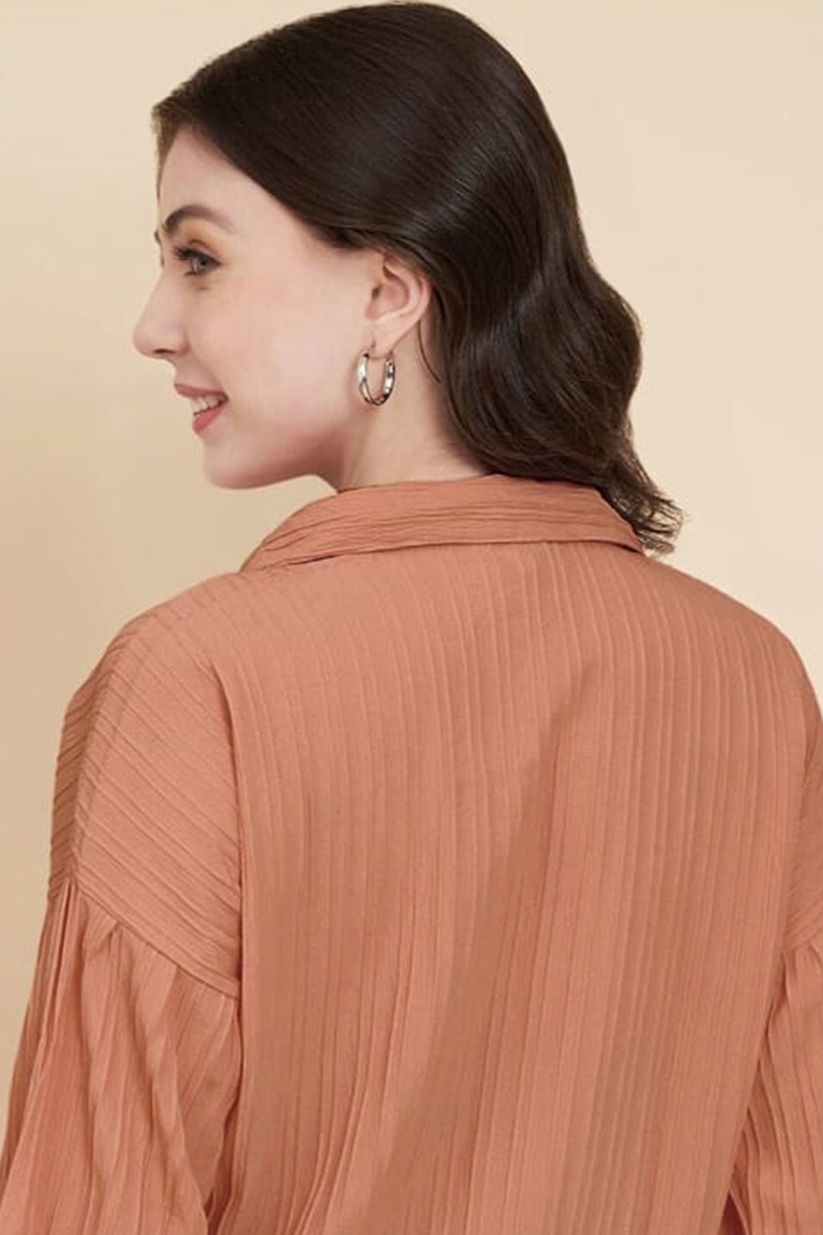 Dusty Rose Popcorn Casual Shirt