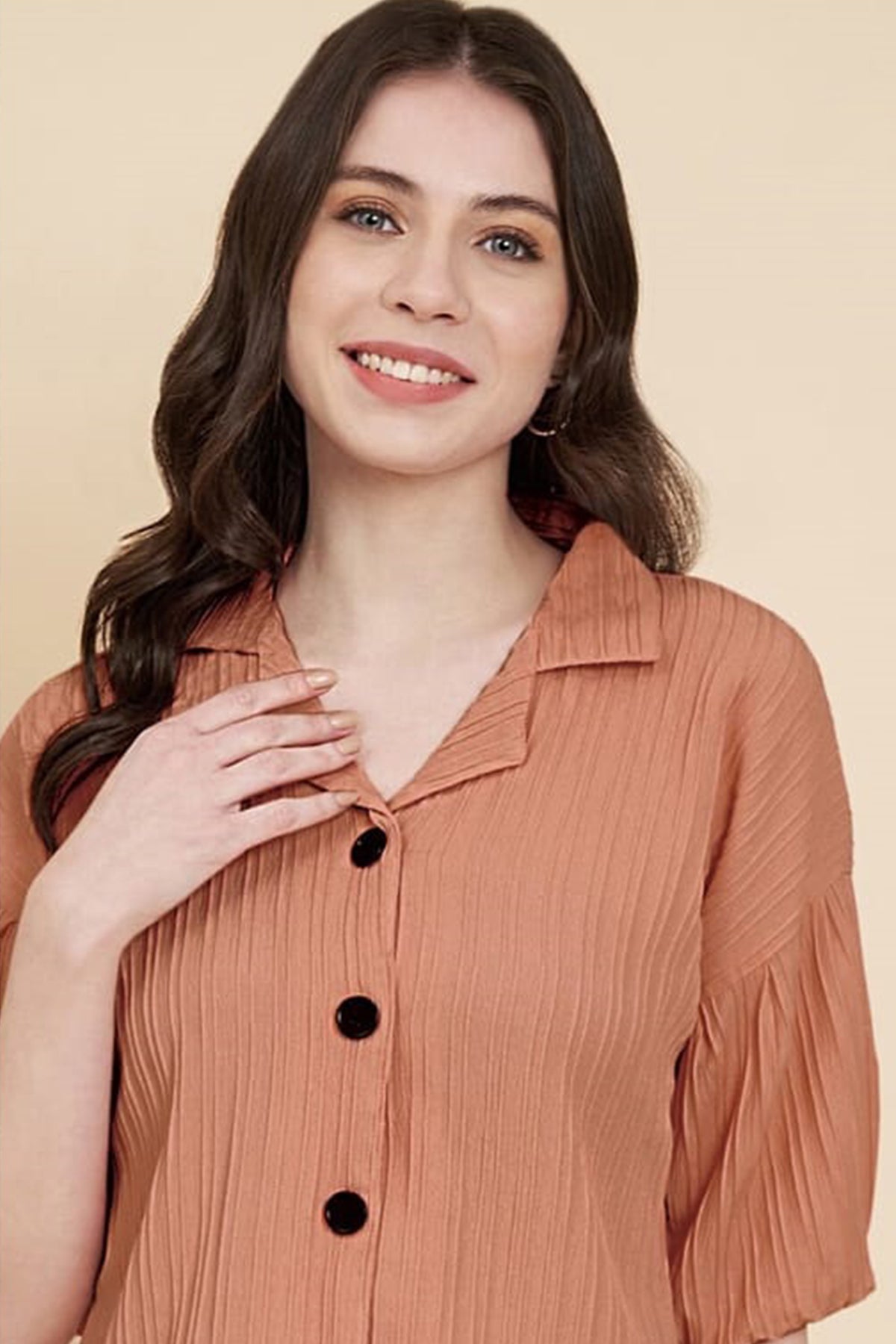 Buy Dusty Rose Popcorn Casual Shirt for women by Aastha Fashion online available at scrollnshops