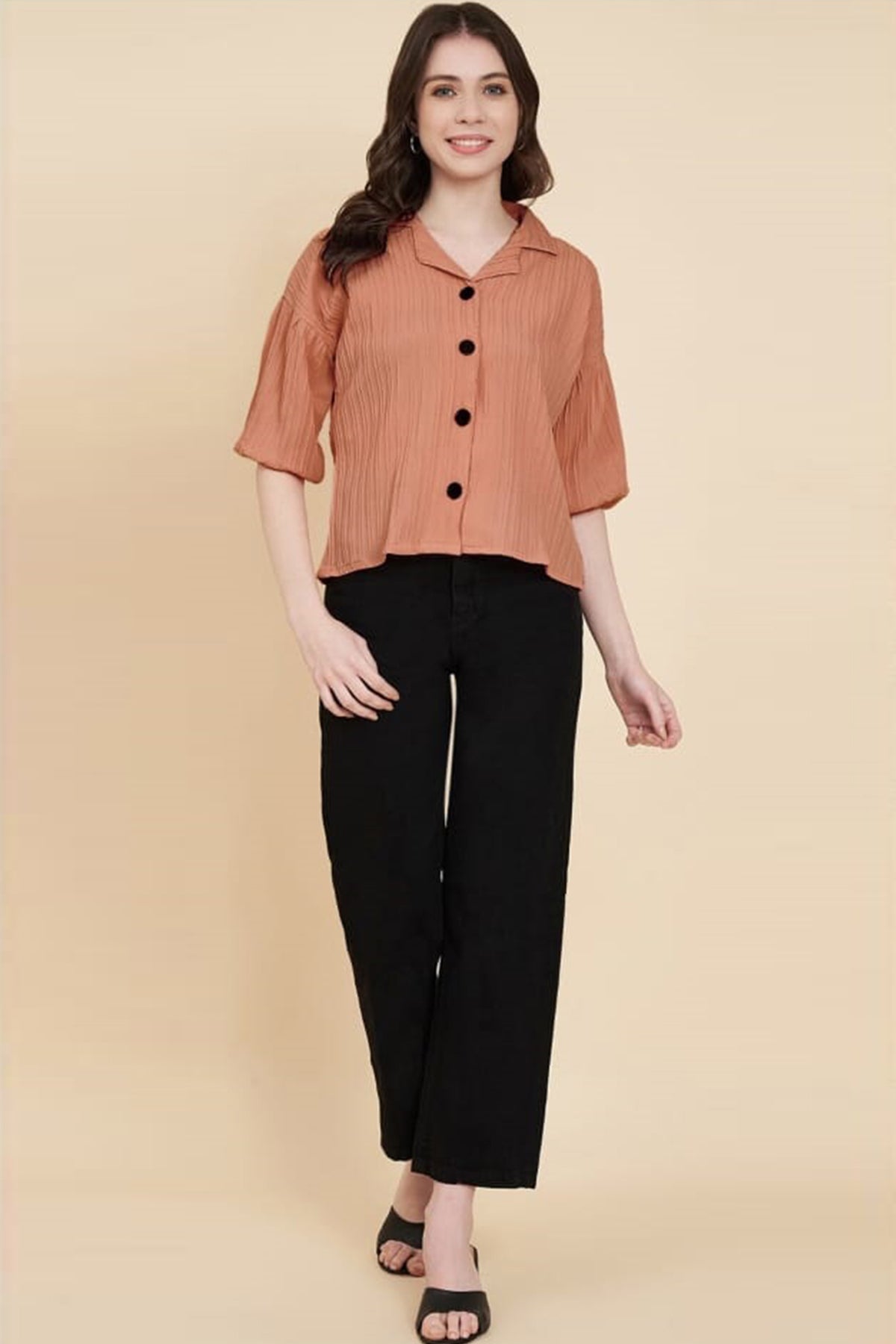 Dusty Rose Popcorn Casual Shirt