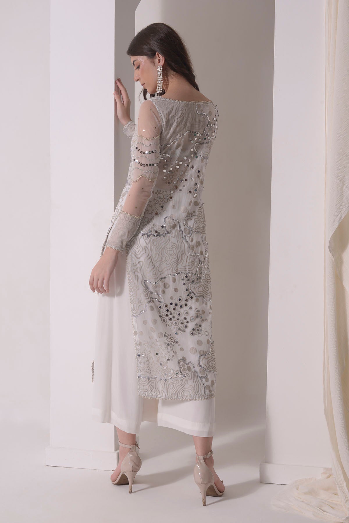 Ecru Foil Twinkling Kurta Set