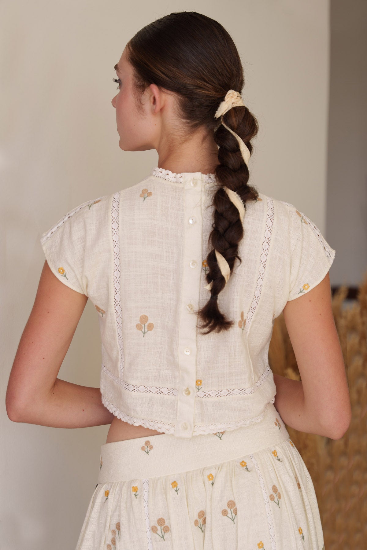 Ecru Embroidered Co-ord Set