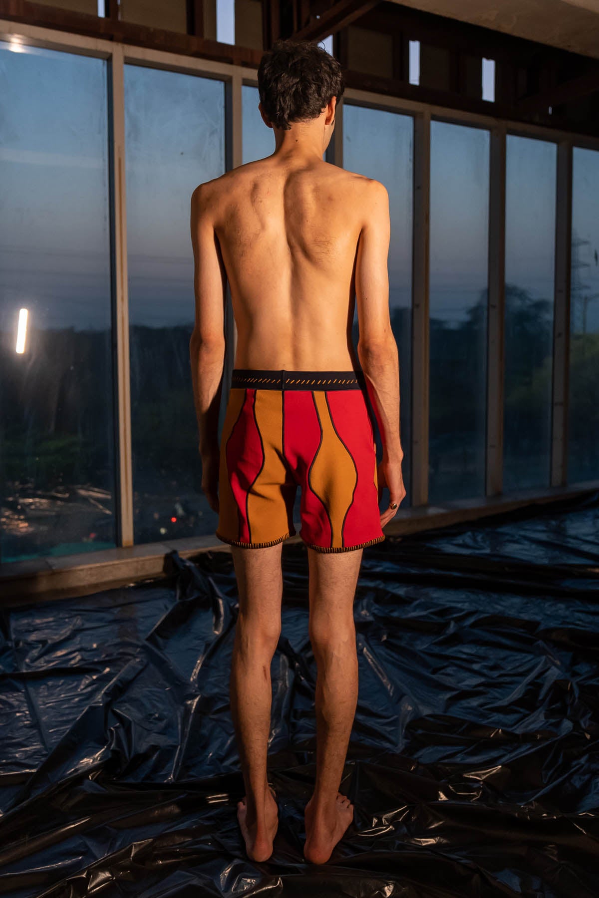 Elasticated Color Block Shorts