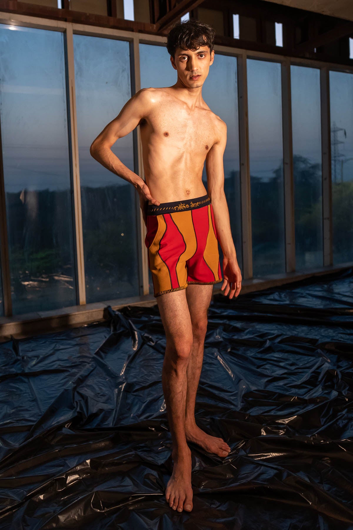 Elasticated Color Block Shorts