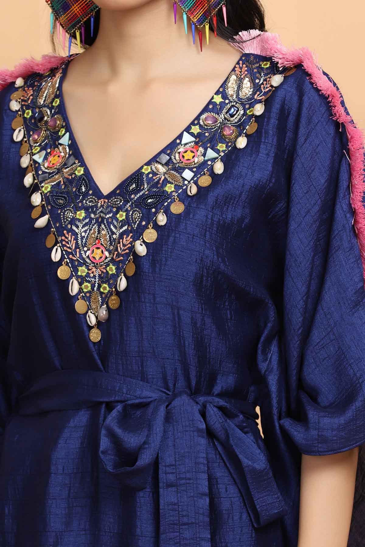 Electric Blue Silk Kaftan