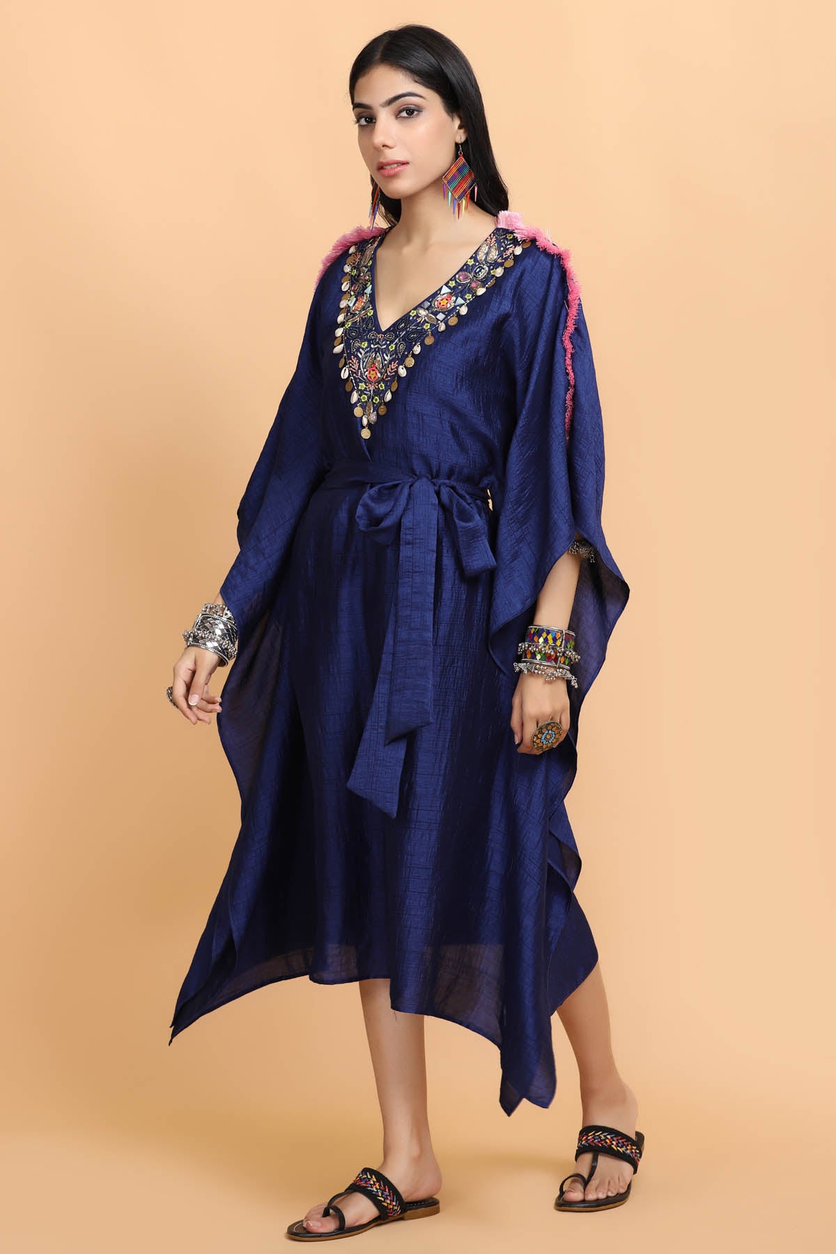 Electric Blue Silk Kaftan