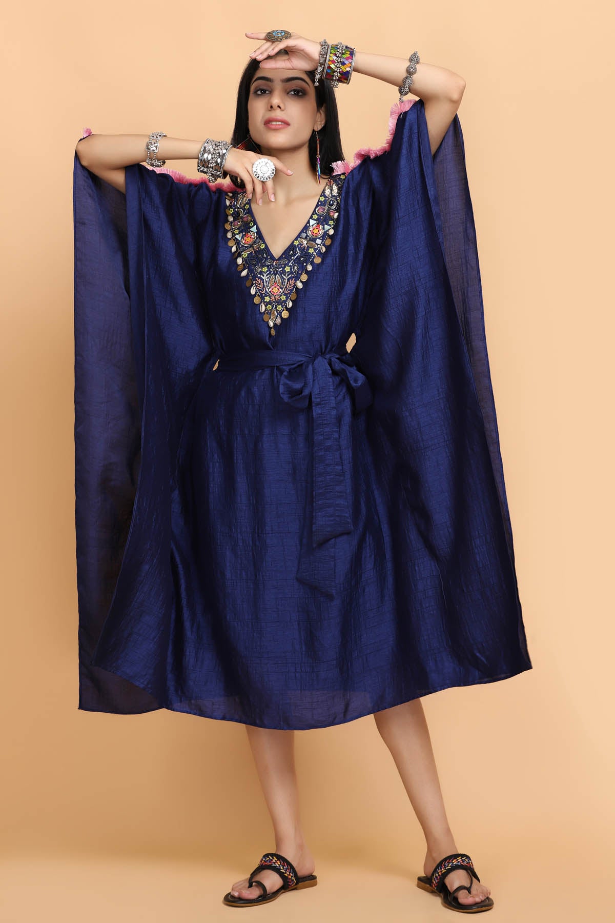 Electric Blue Silk Kaftan