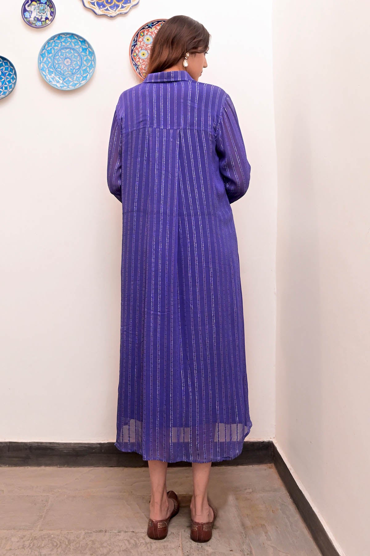 Electric Blue Shirt Dress & Slip