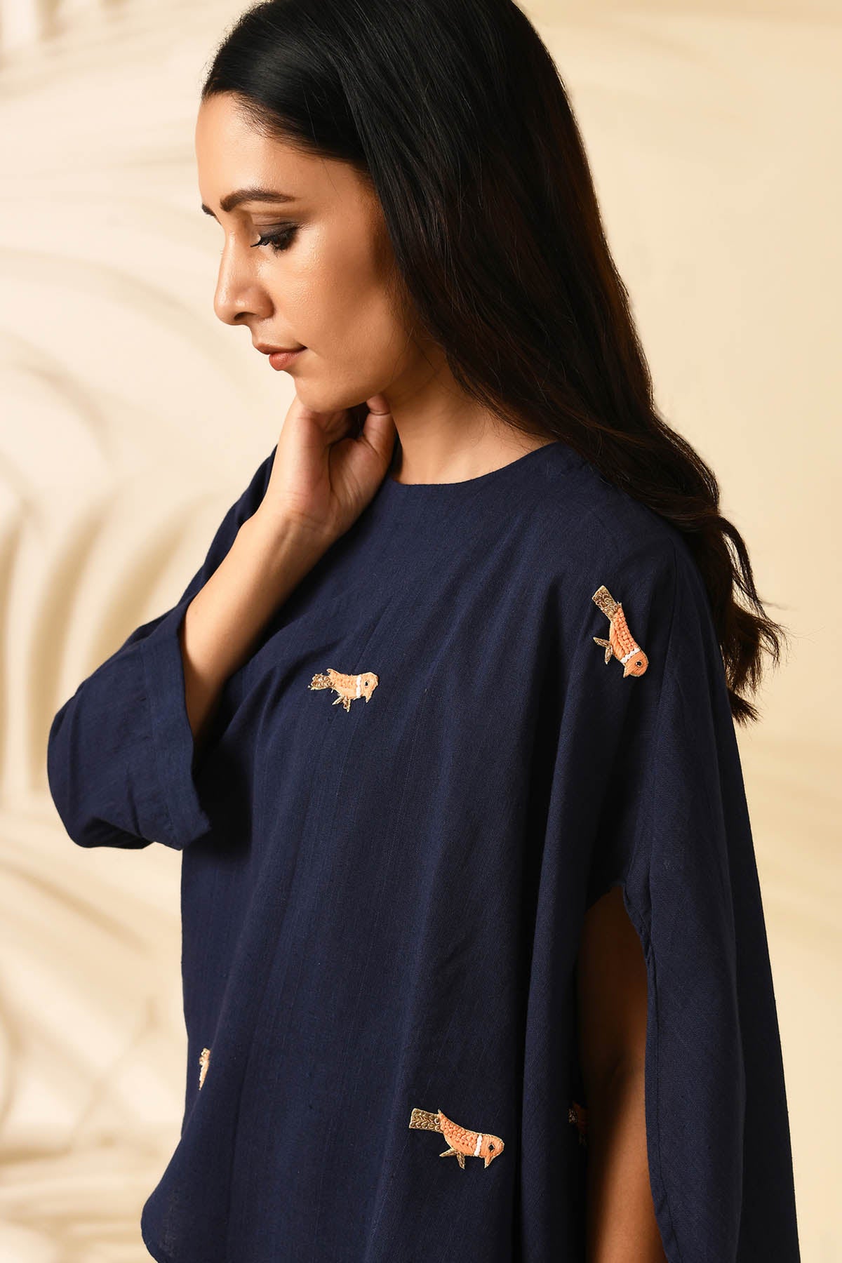 Embellished Cape Dress