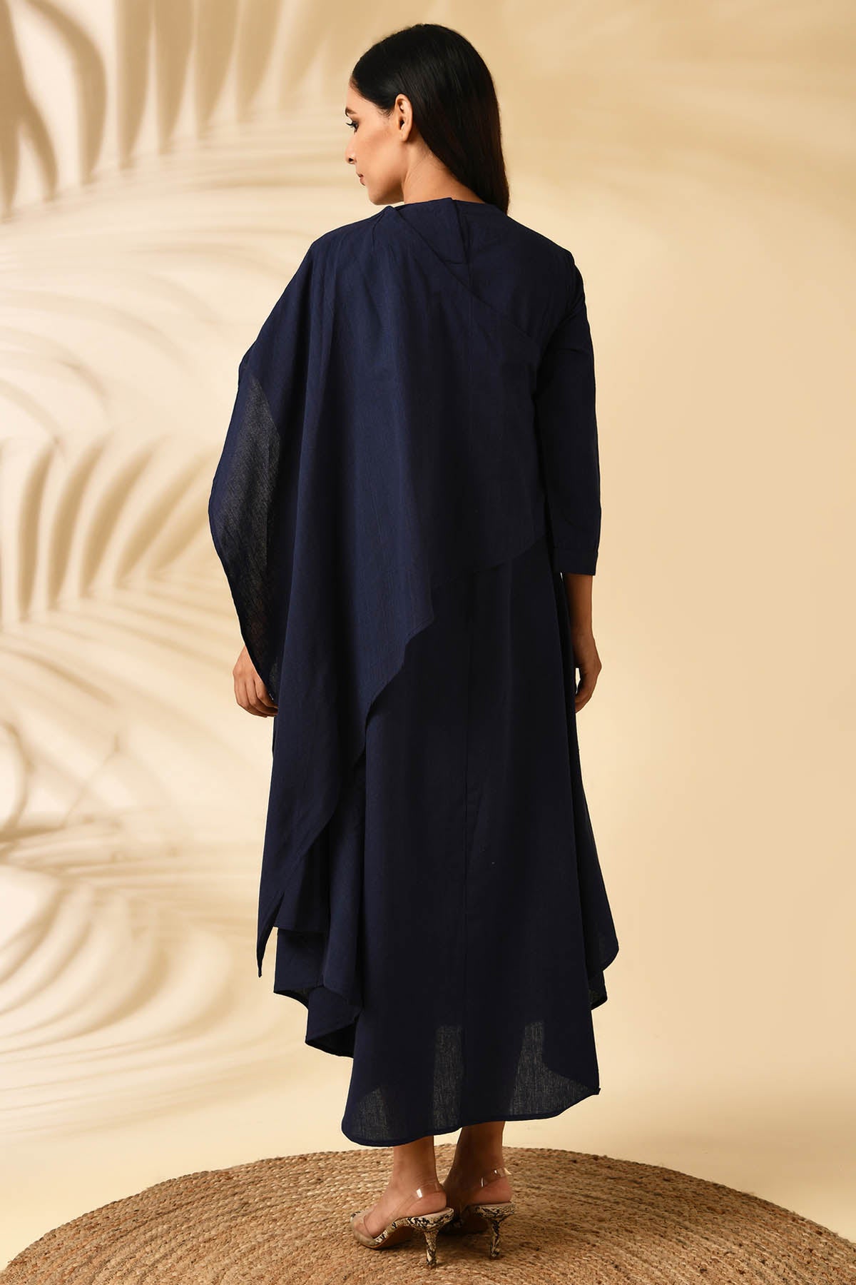 Embellished Cape Dress