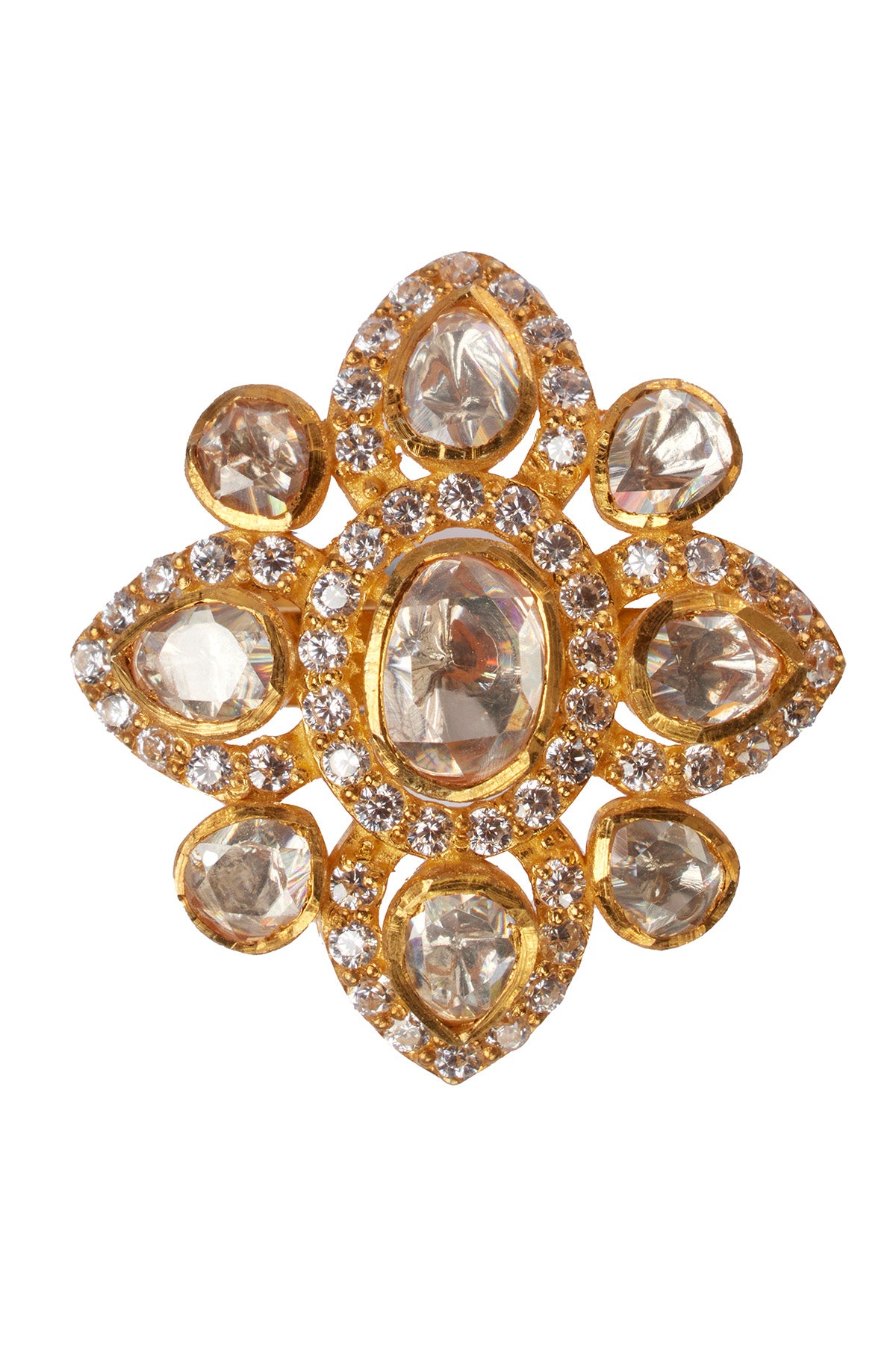 Embellished Gold Polki Ring
