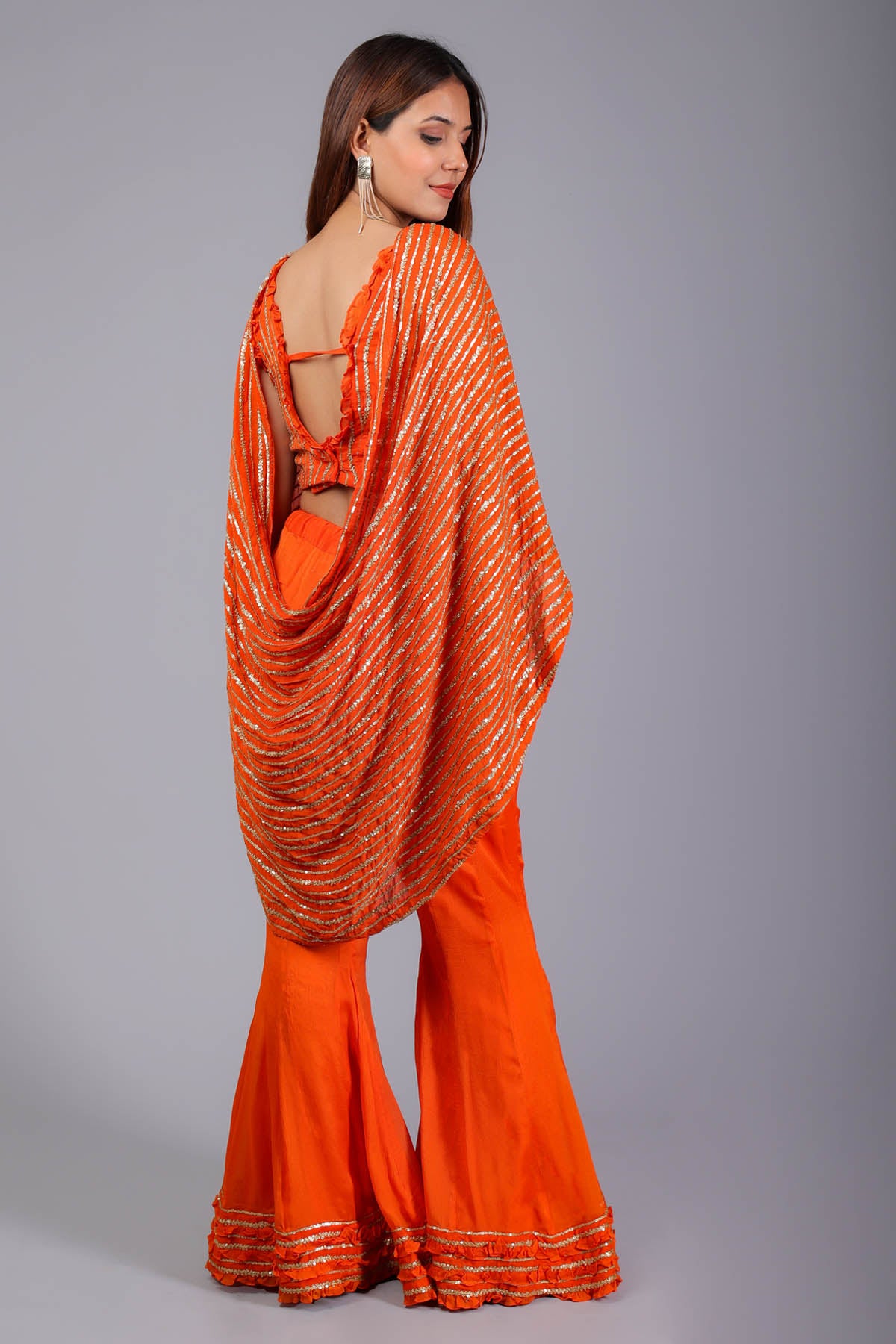 Embellished Orange Cape Set