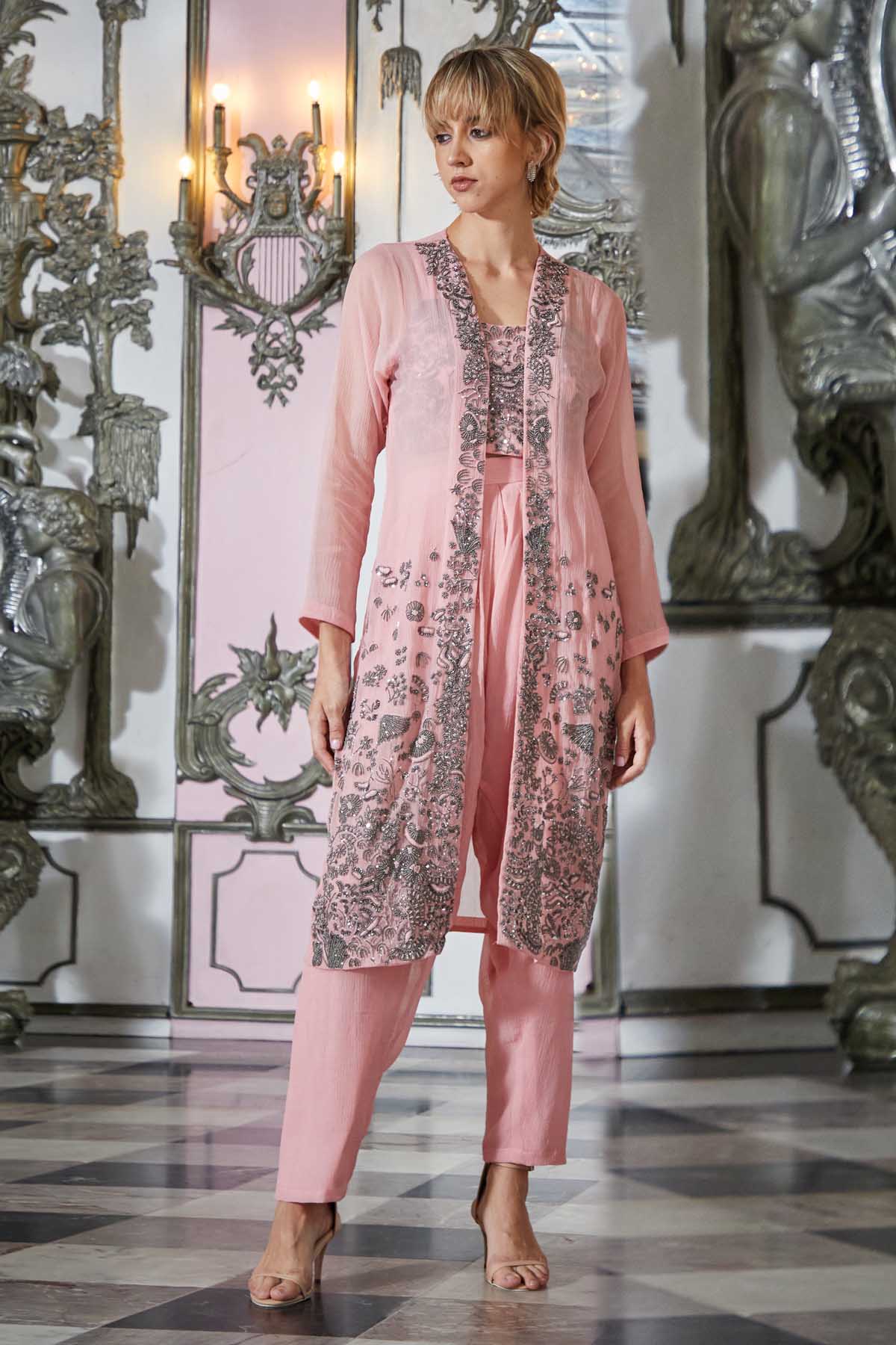 Embellished Pant & Jacket Set