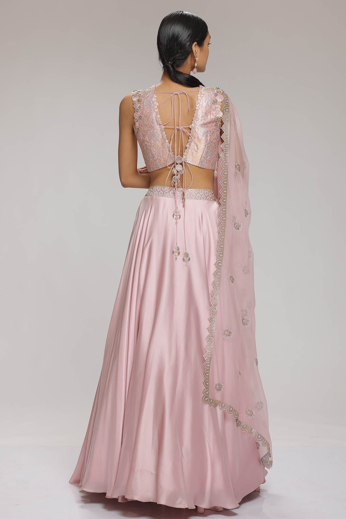 Embellished Pink Lehenga Set