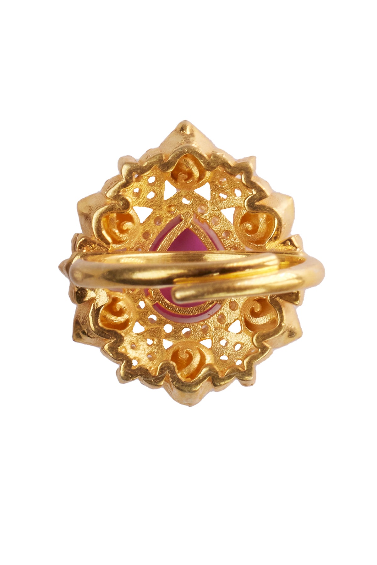 Embellished Pink Polki Ring