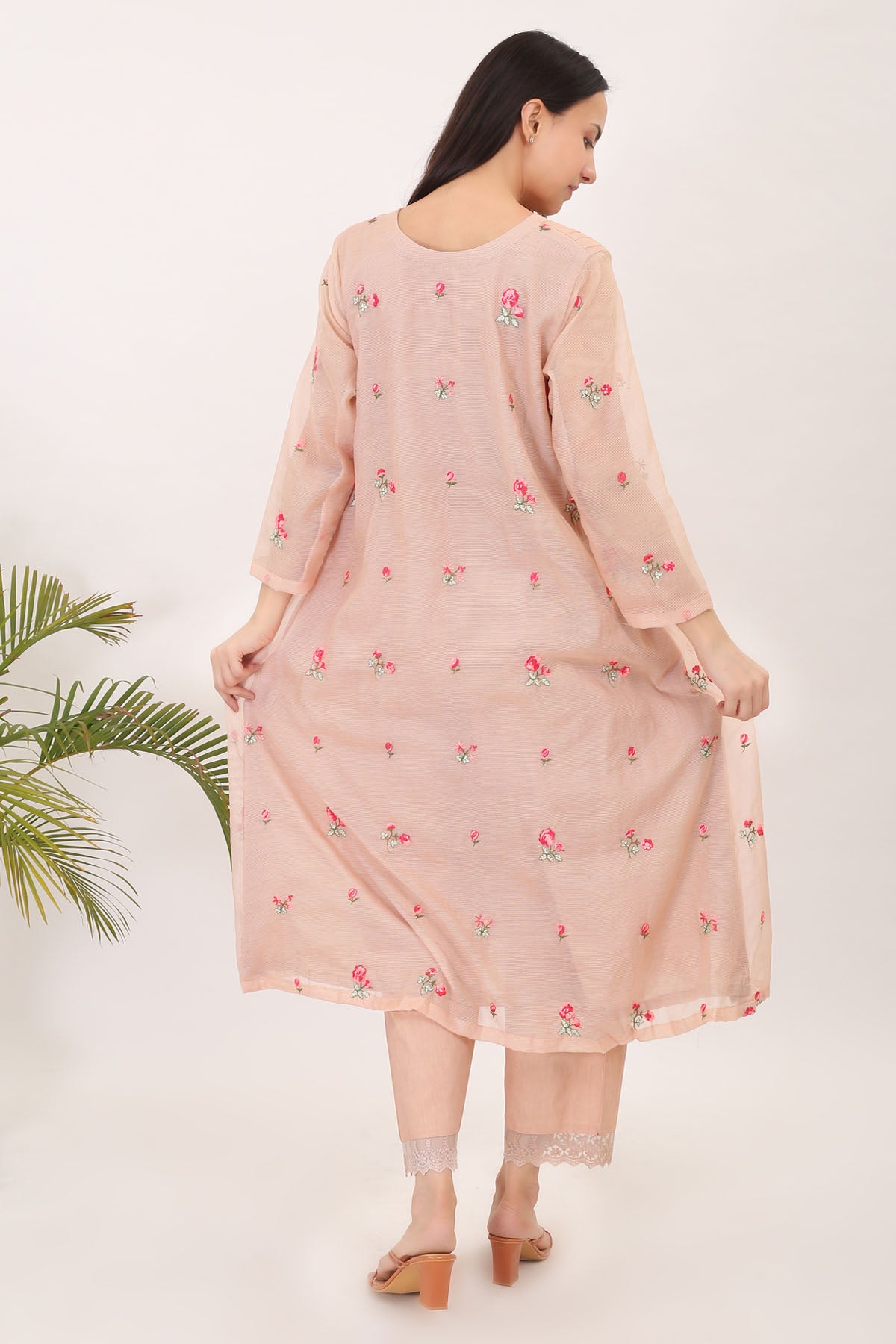 Embroidered Angrakha Kurta Set