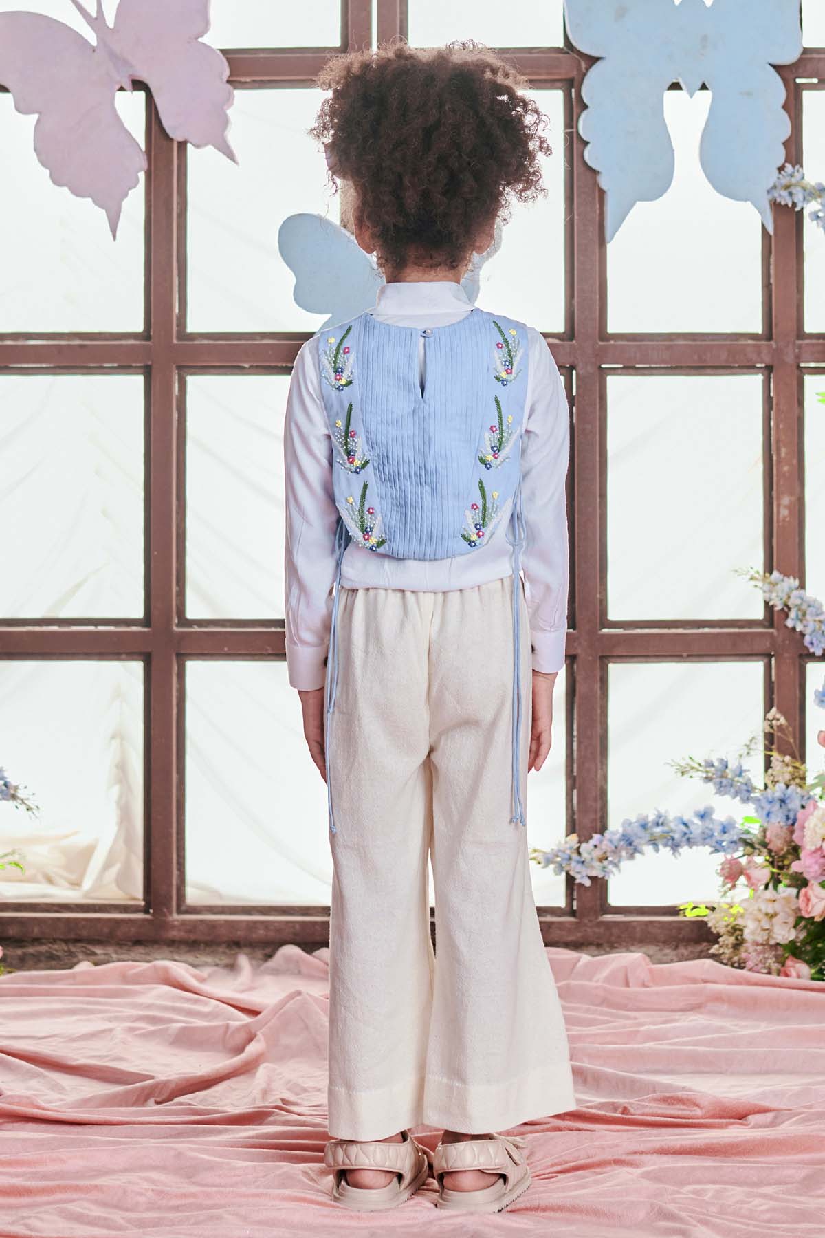 Embroidered Bib & Pants Set