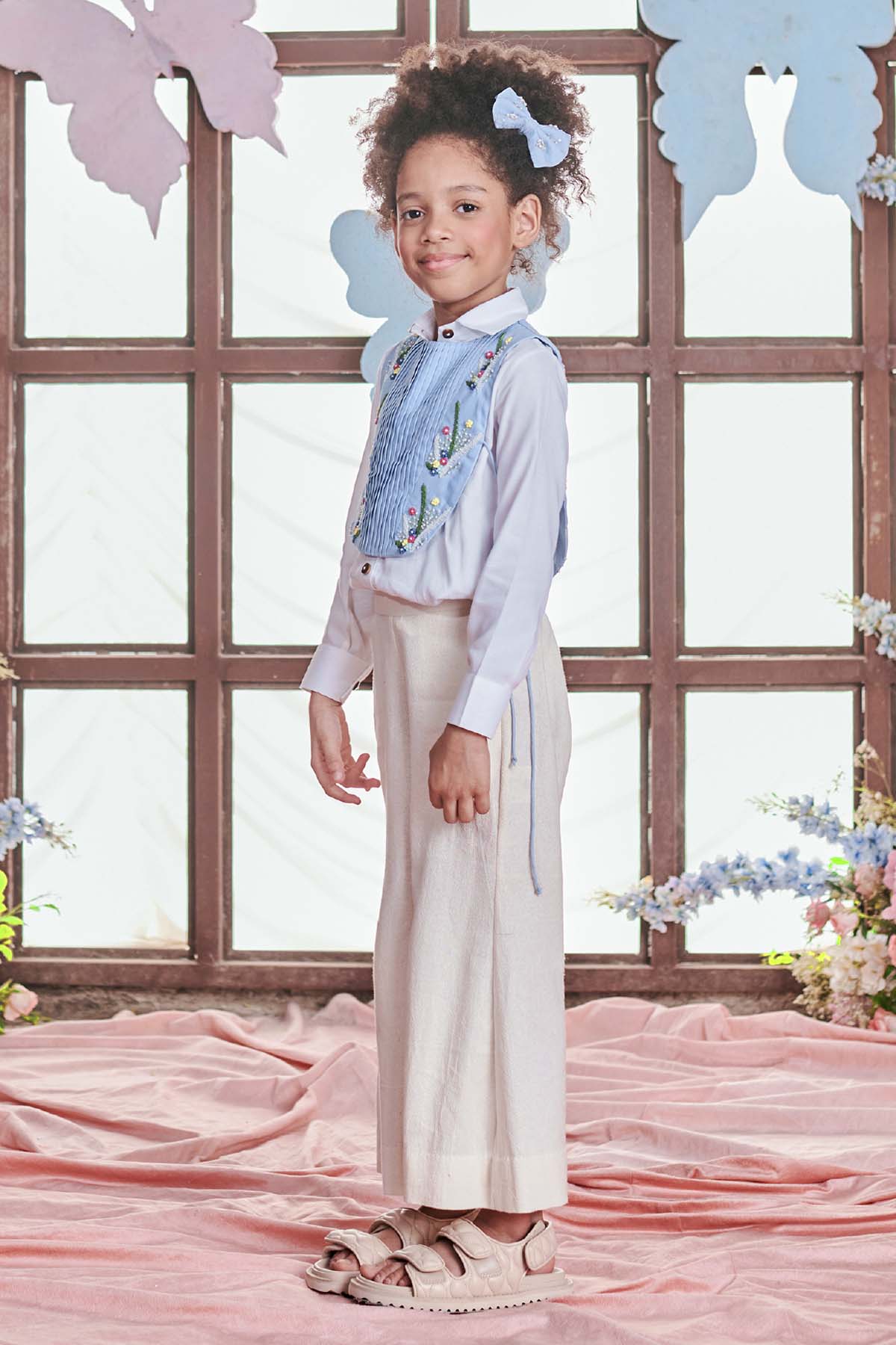 Embroidered Bib & Pants Set