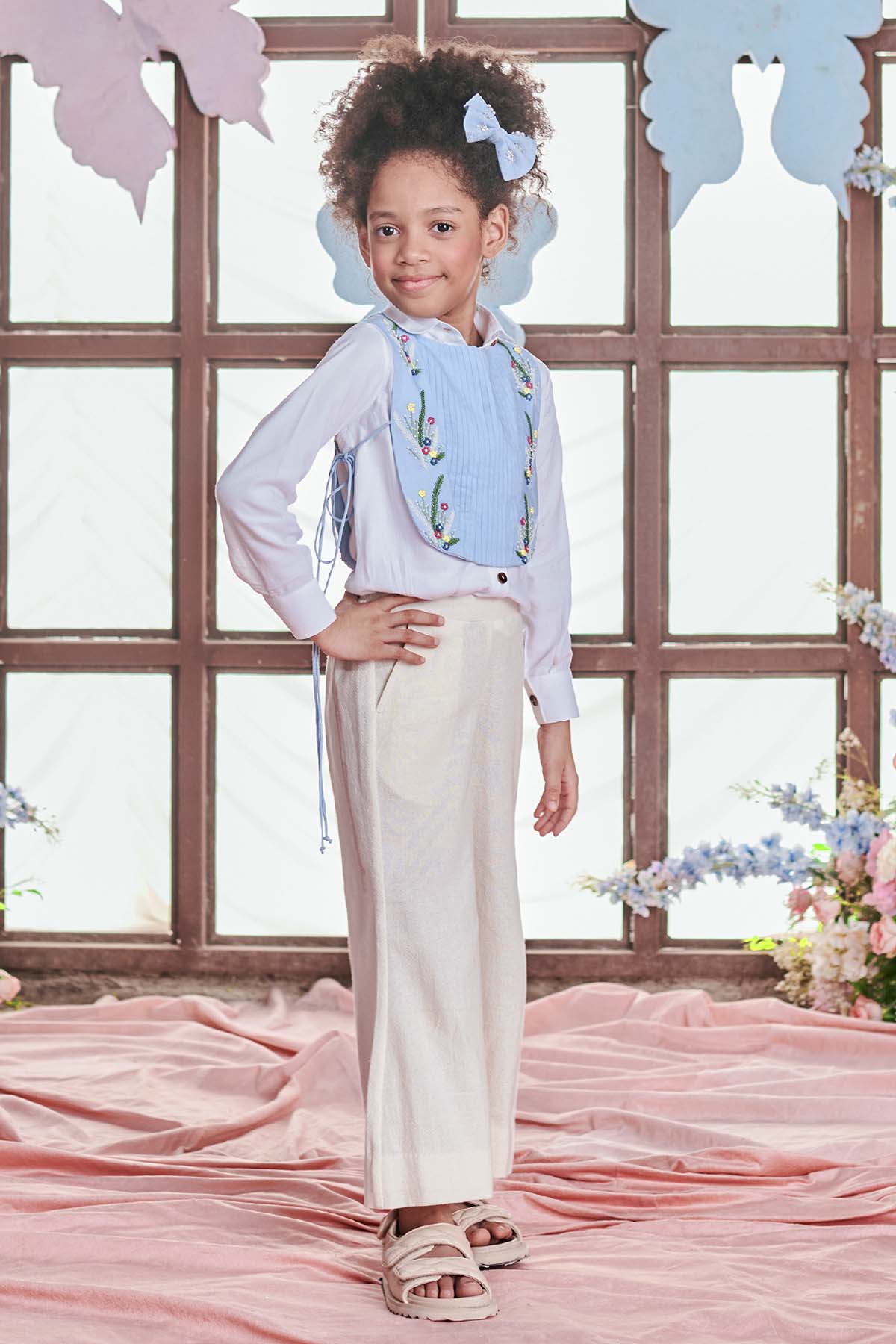 Embroidered Bib & Pants Set