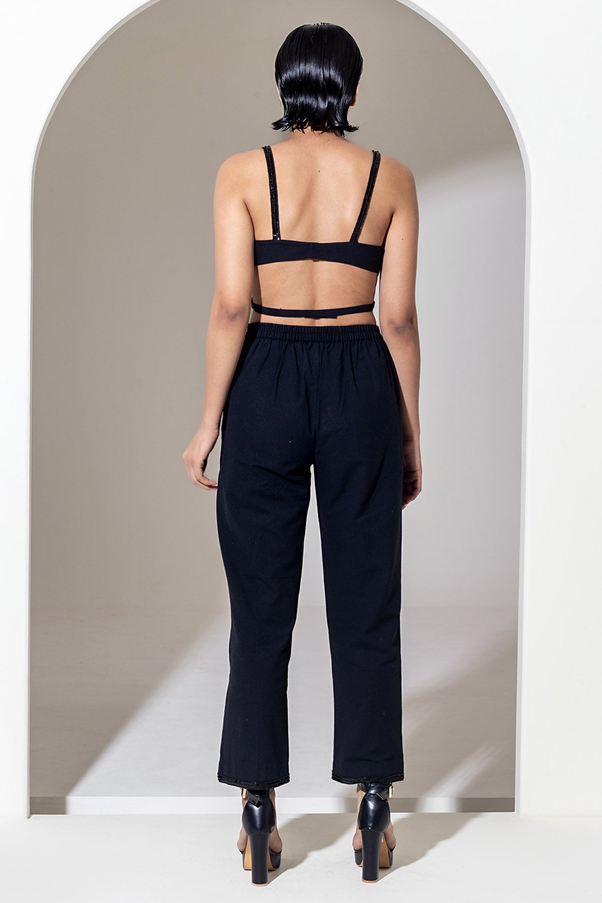 Embroidered Black Bralette