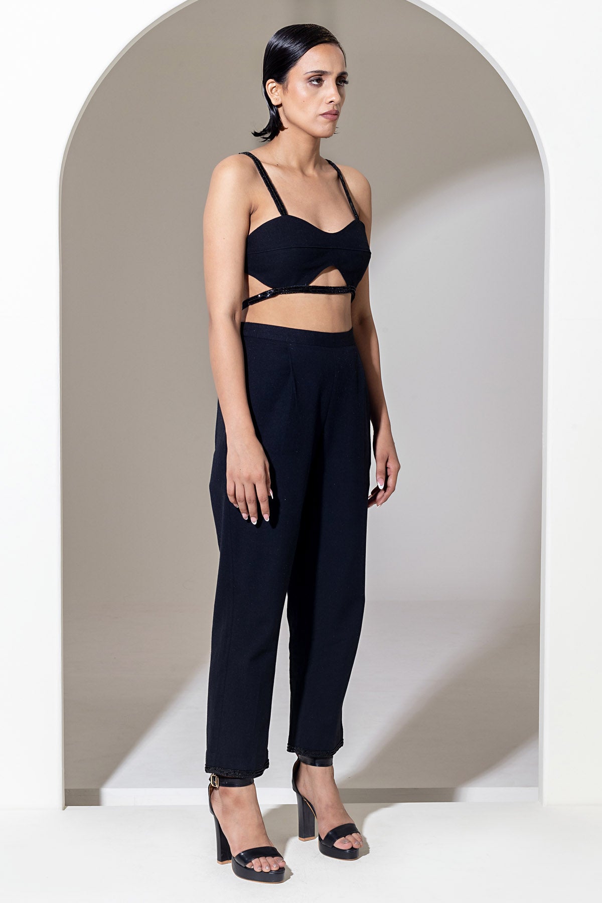 Embroidered Black Bralette