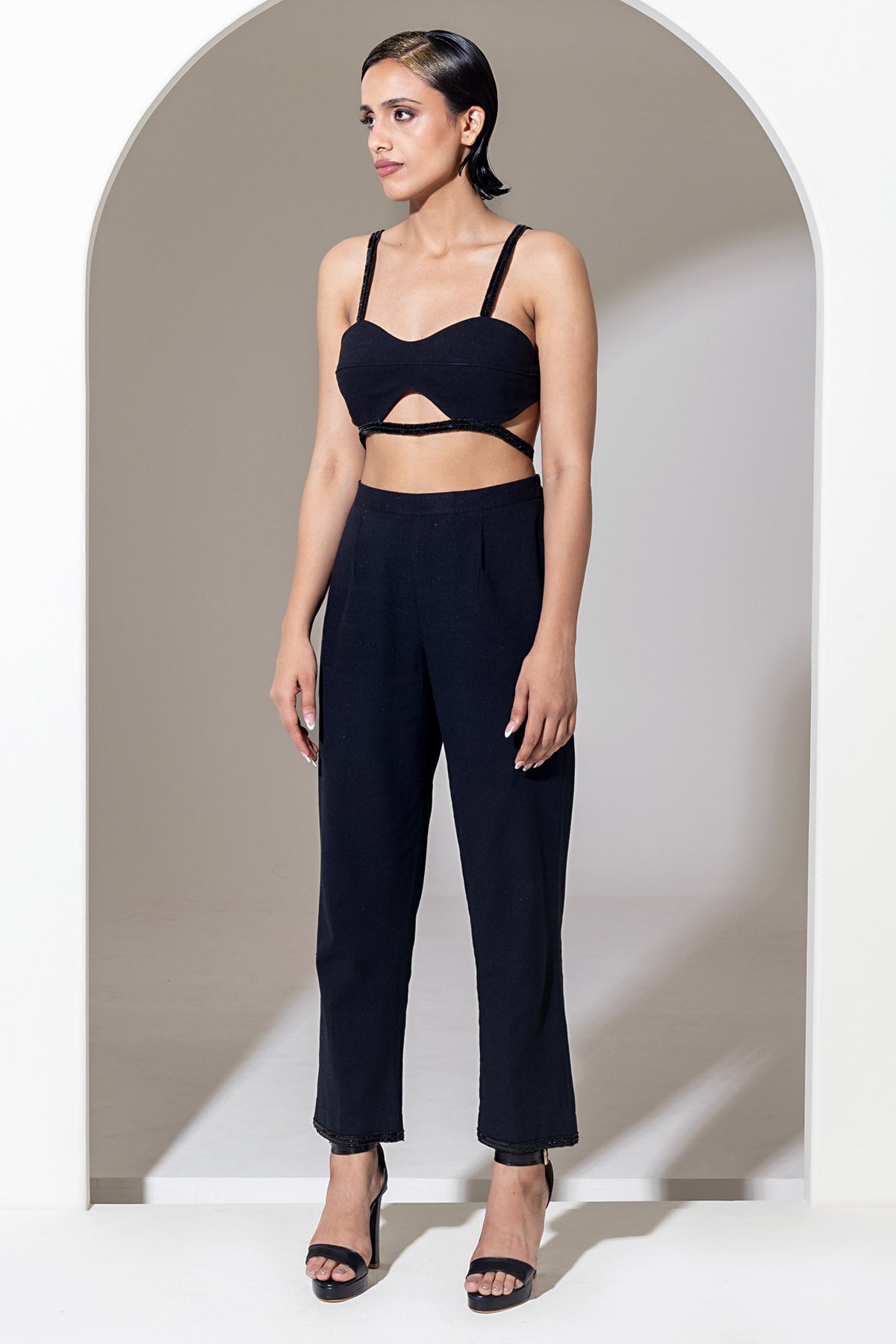 Embroidered Black Bralette