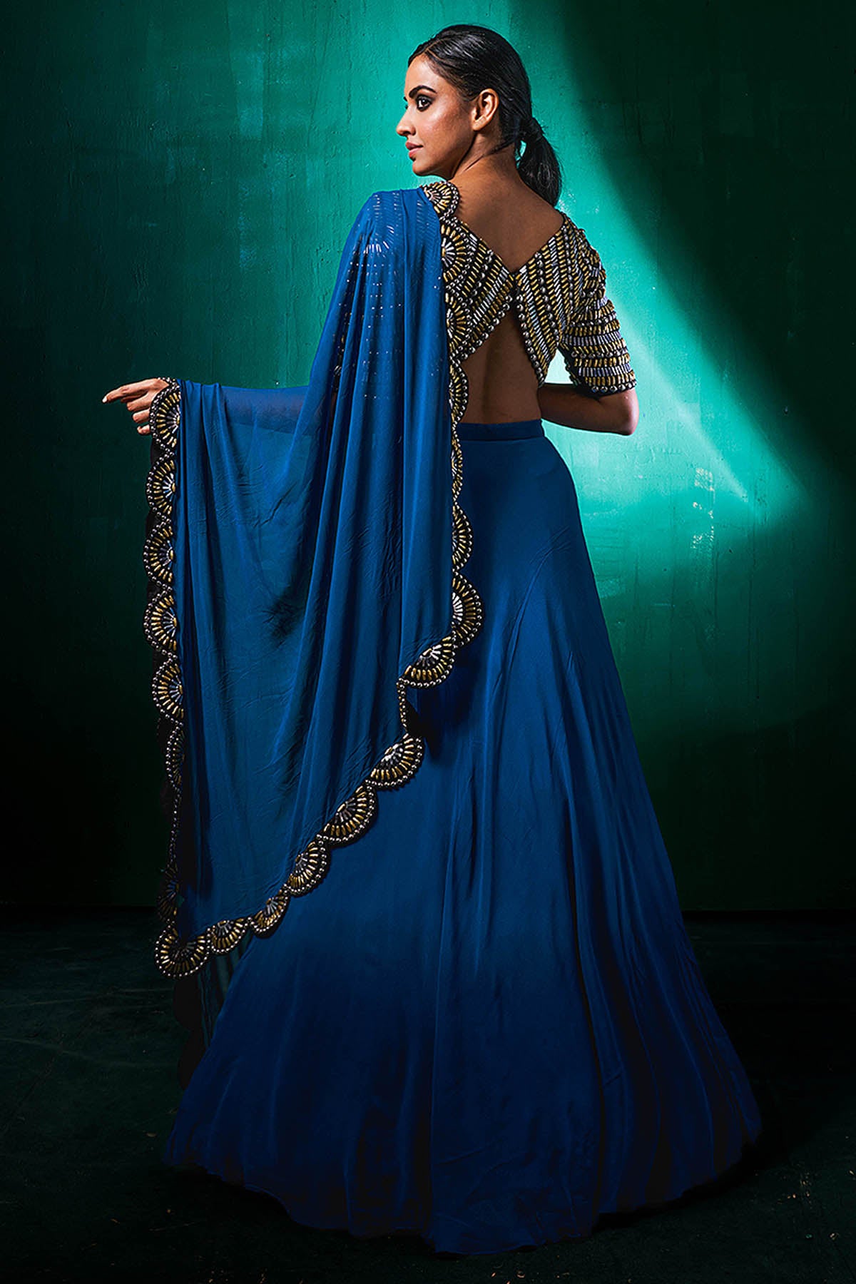 Beads & Sequin Blouse Lehenga Set