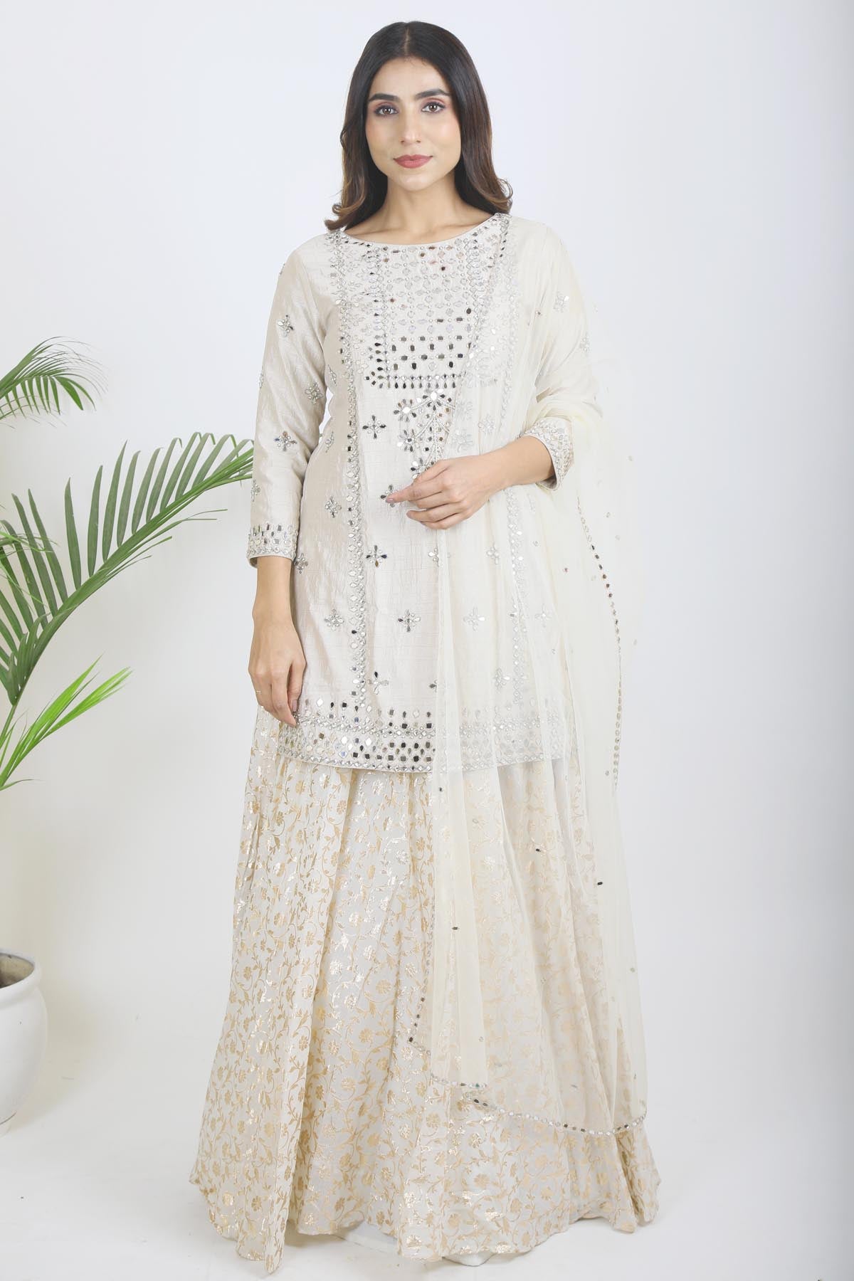 Embroidered Brocade Lehenga Set