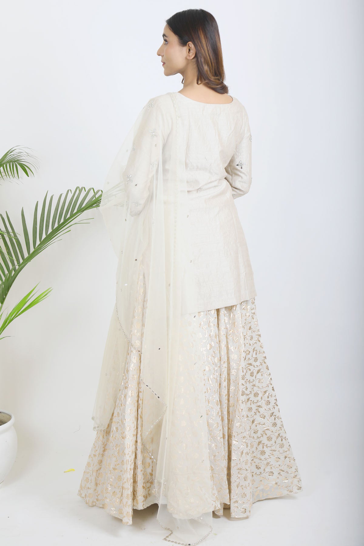 Embroidered Brocade Lehenga Set